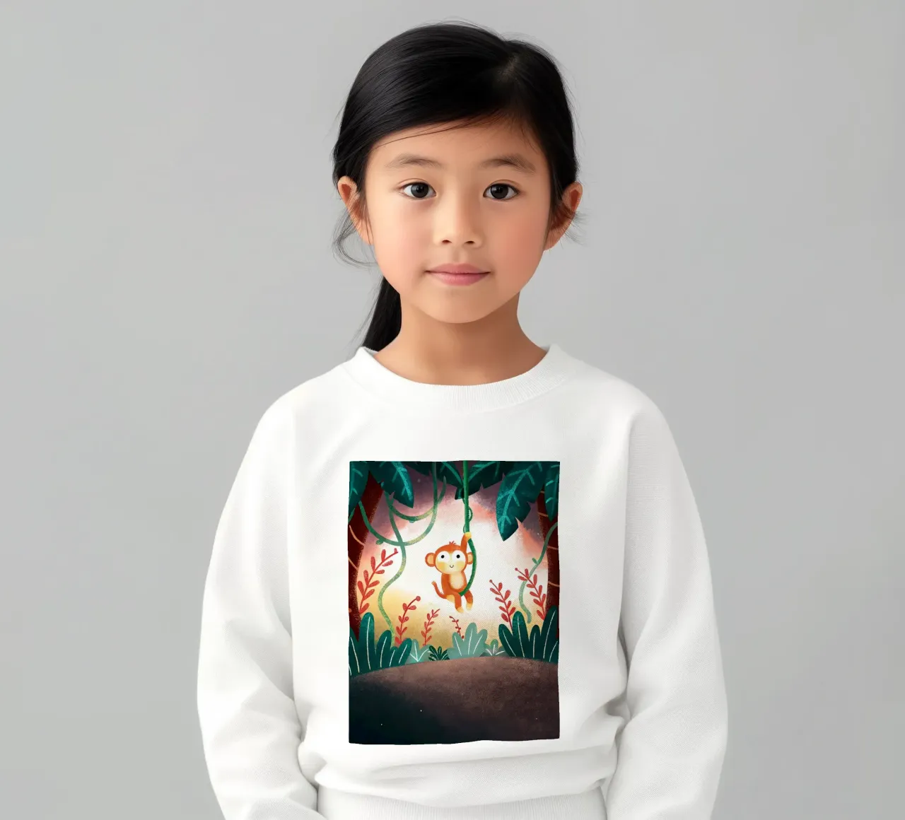 La scimmietta felice felpa bambino da 🐹 BABY ART PRINTS