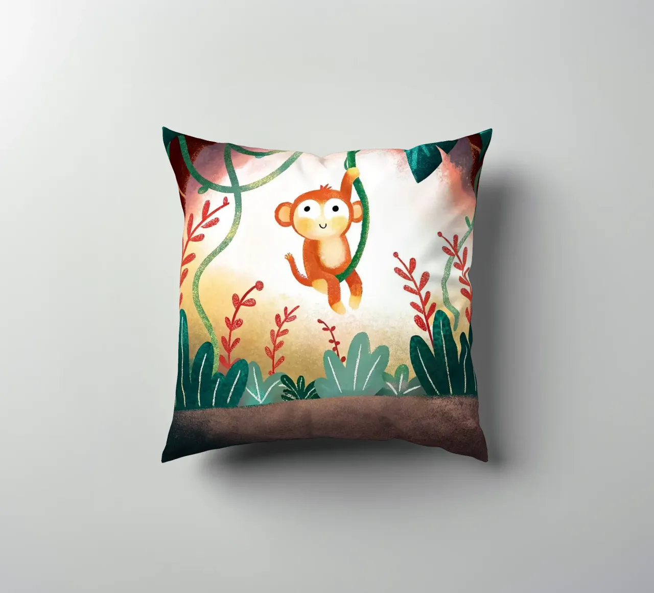 La scimmietta felice cuscino da 🐹 BABY ART PRINTS