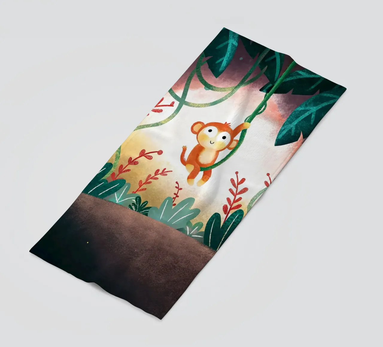 La scimmietta felice telo mare da 🐹 BABY ART PRINTS