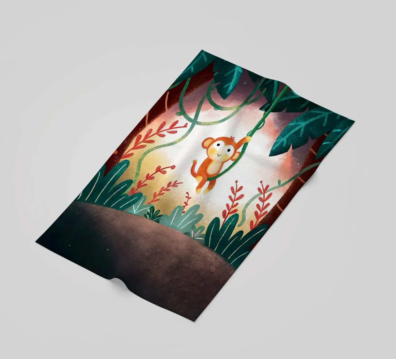 La scimmietta felice telo mare da 🐹 BABY ART PRINTS