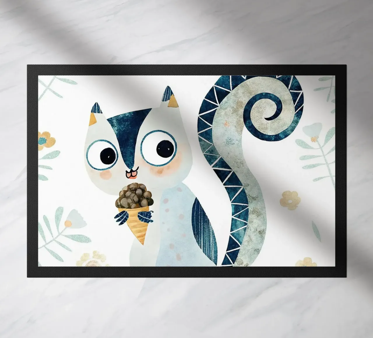 the squirrel doormat by 🐹 BABY ART PRINTS