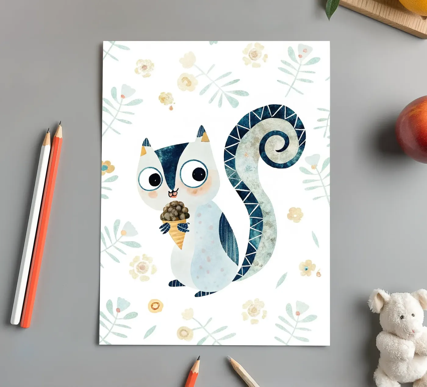 the squirrel sticker sheet by 🐹 BABY ART PRINTS