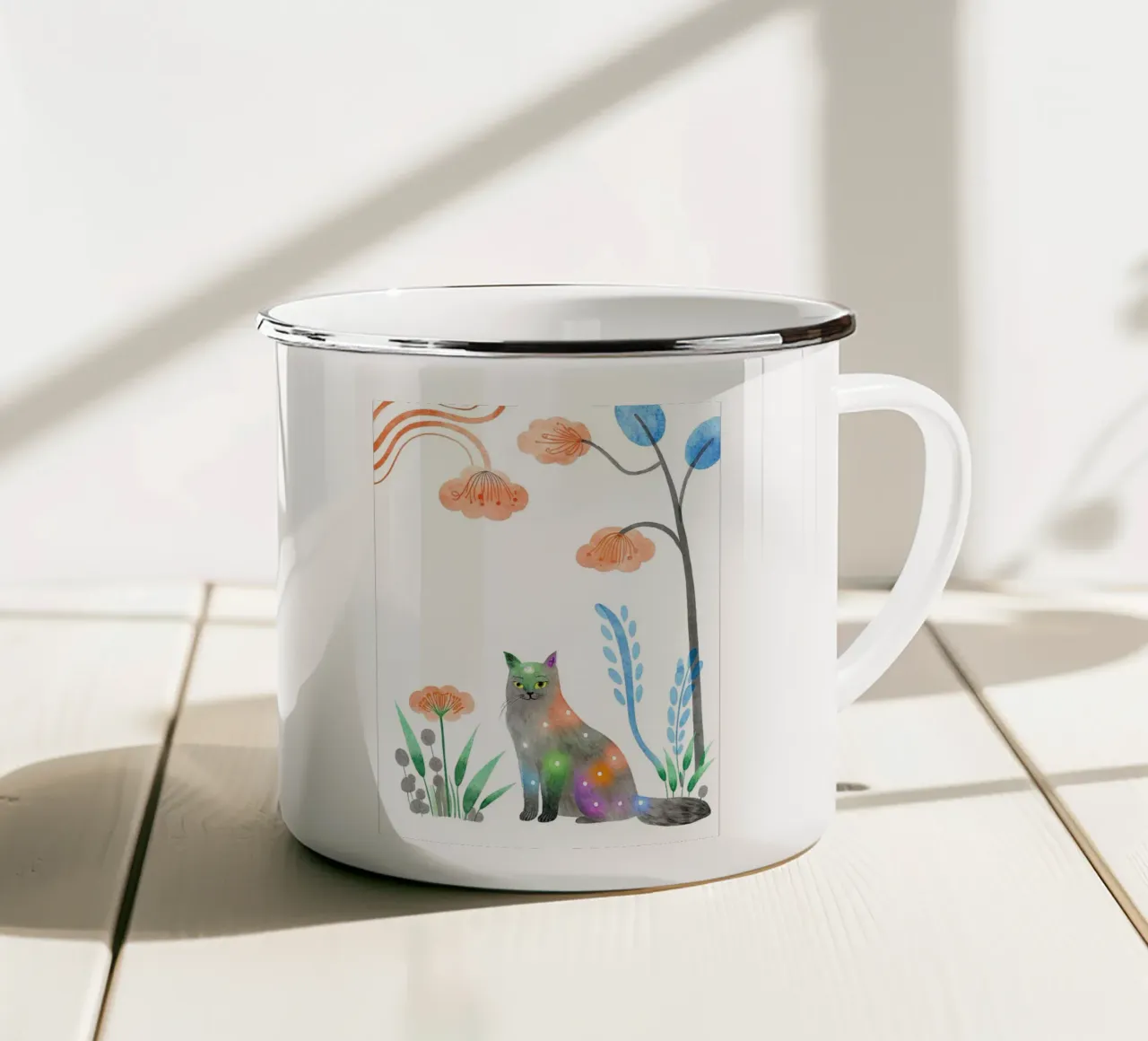 Il gatto tazza in smalto da 🐹 BABY ART PRINTS