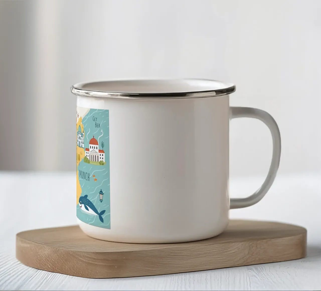 Mappa della Germania per bambini tazza in smalto da 🐹 BABY ART PRINTS