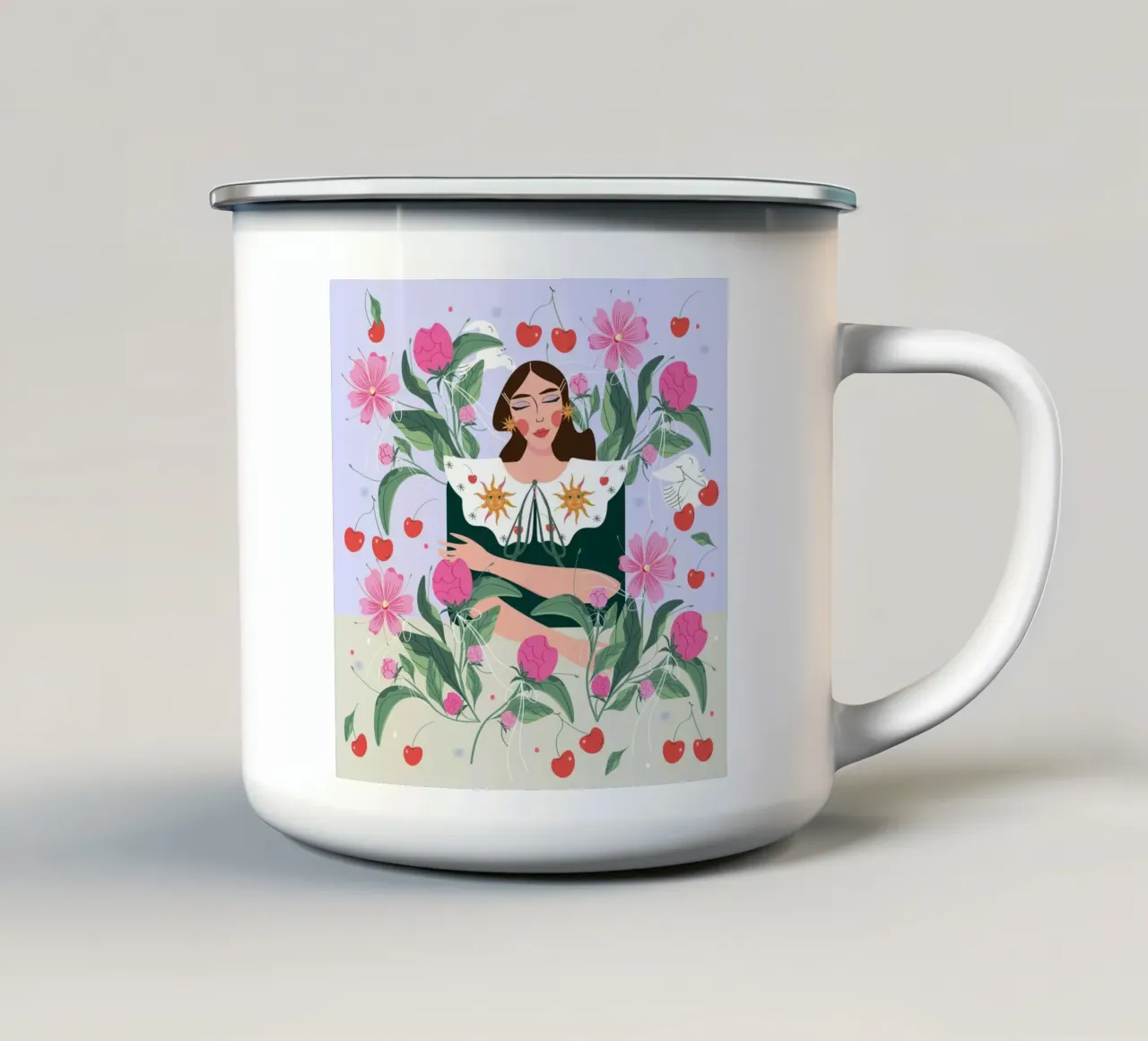 Amore di maggio tazza in smalto da Silvie Illustration