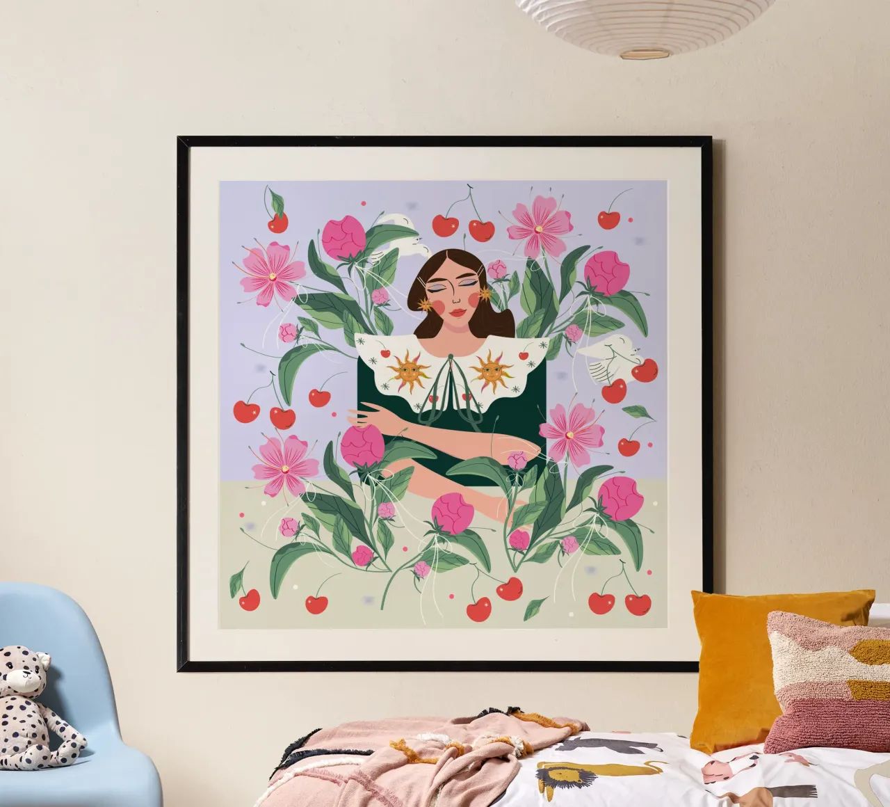 Amore di maggio poster con telaio in alluminio da Silvie Illustration