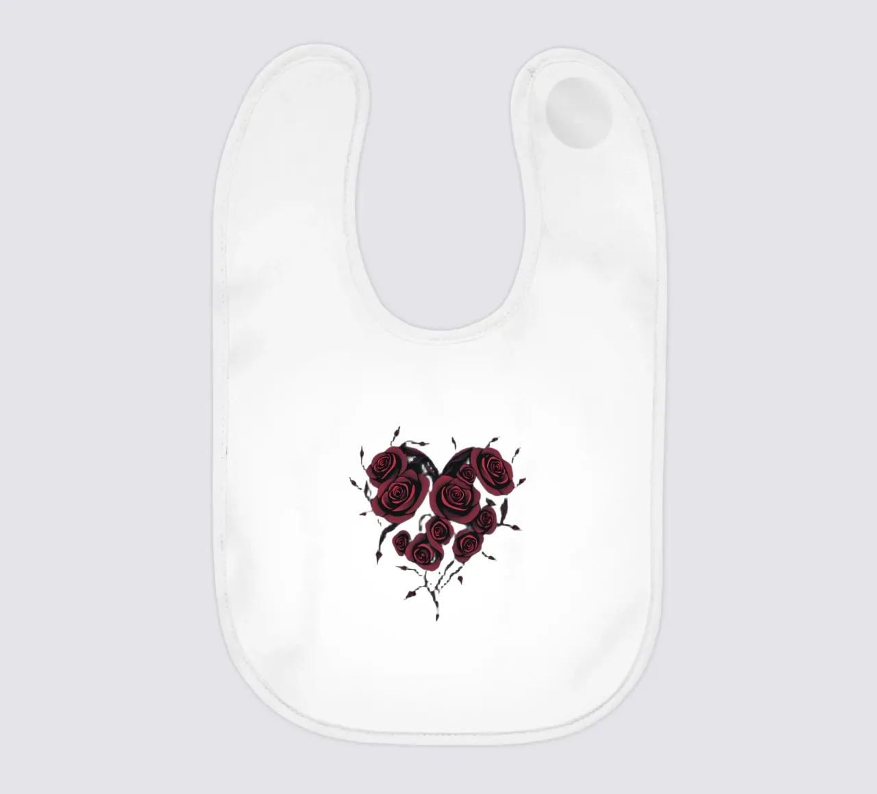 Bellissima composizione di rose rosse a forma di cuore bavaglino da DesignDoodle
