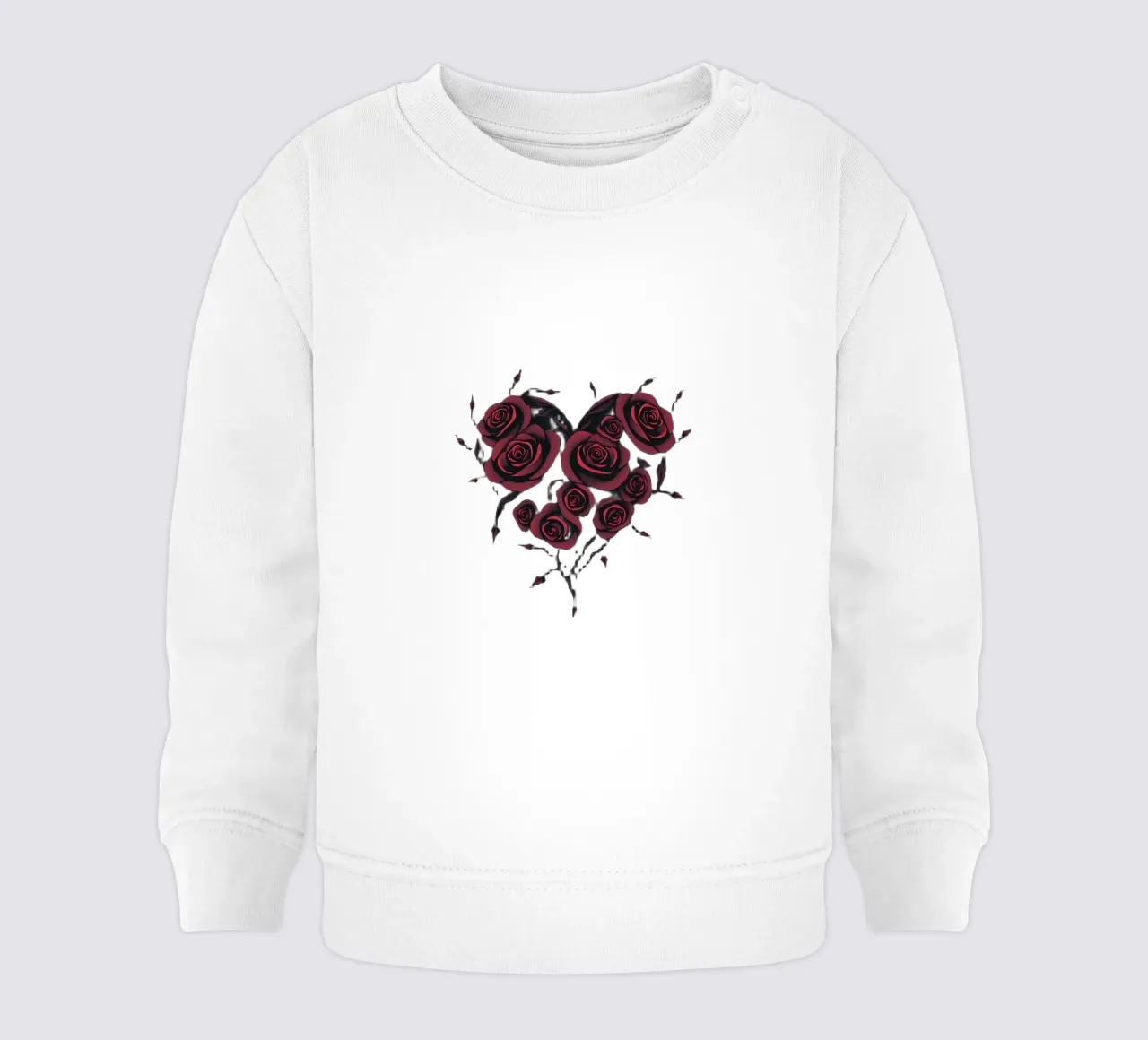 Bellissima composizione di rose rosse a forma di cuore felpa neonato da DesignDoodle