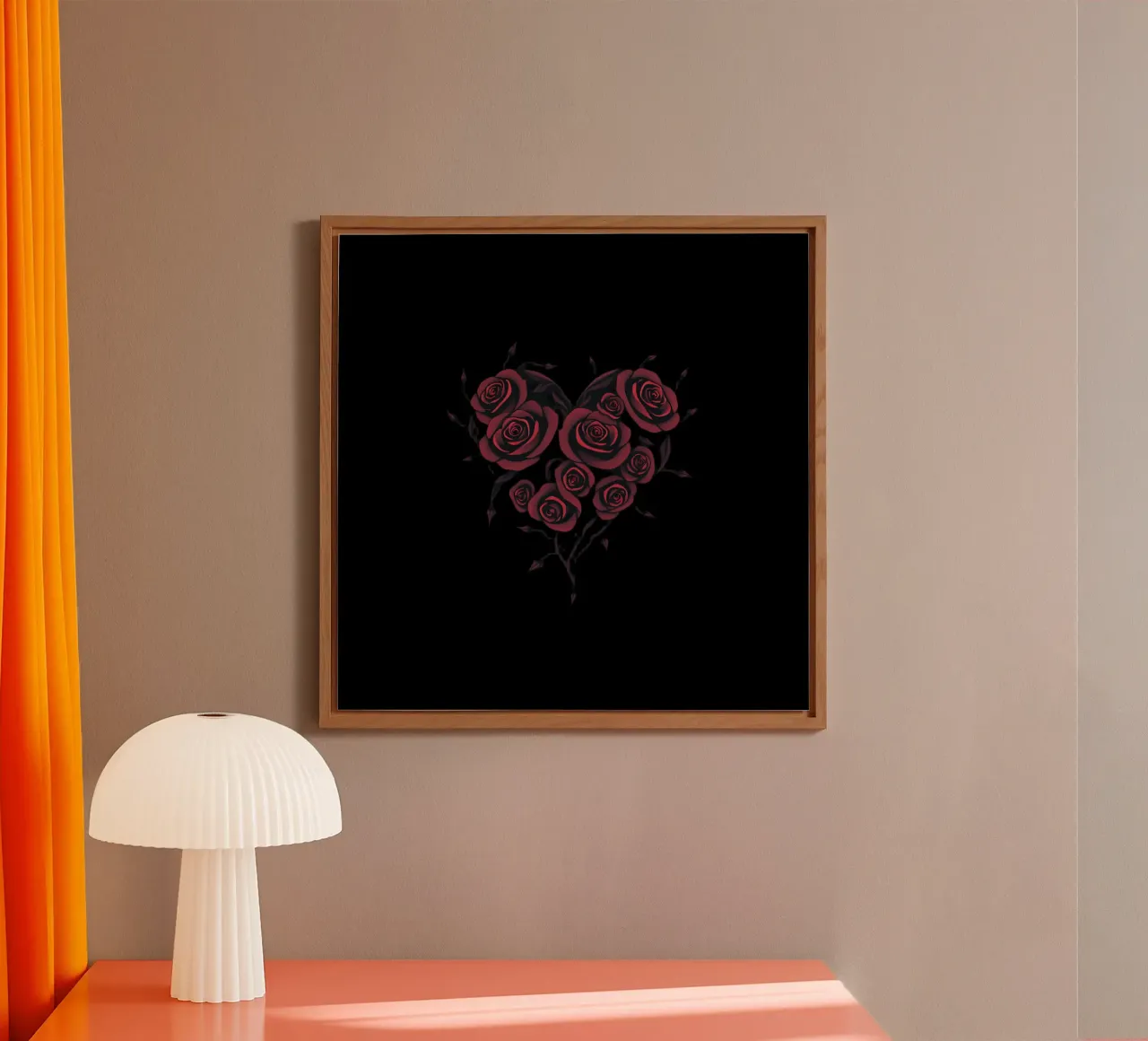 Bellissima composizione di rose rosse a forma di cuore alluminio dibond da DesignDoodle