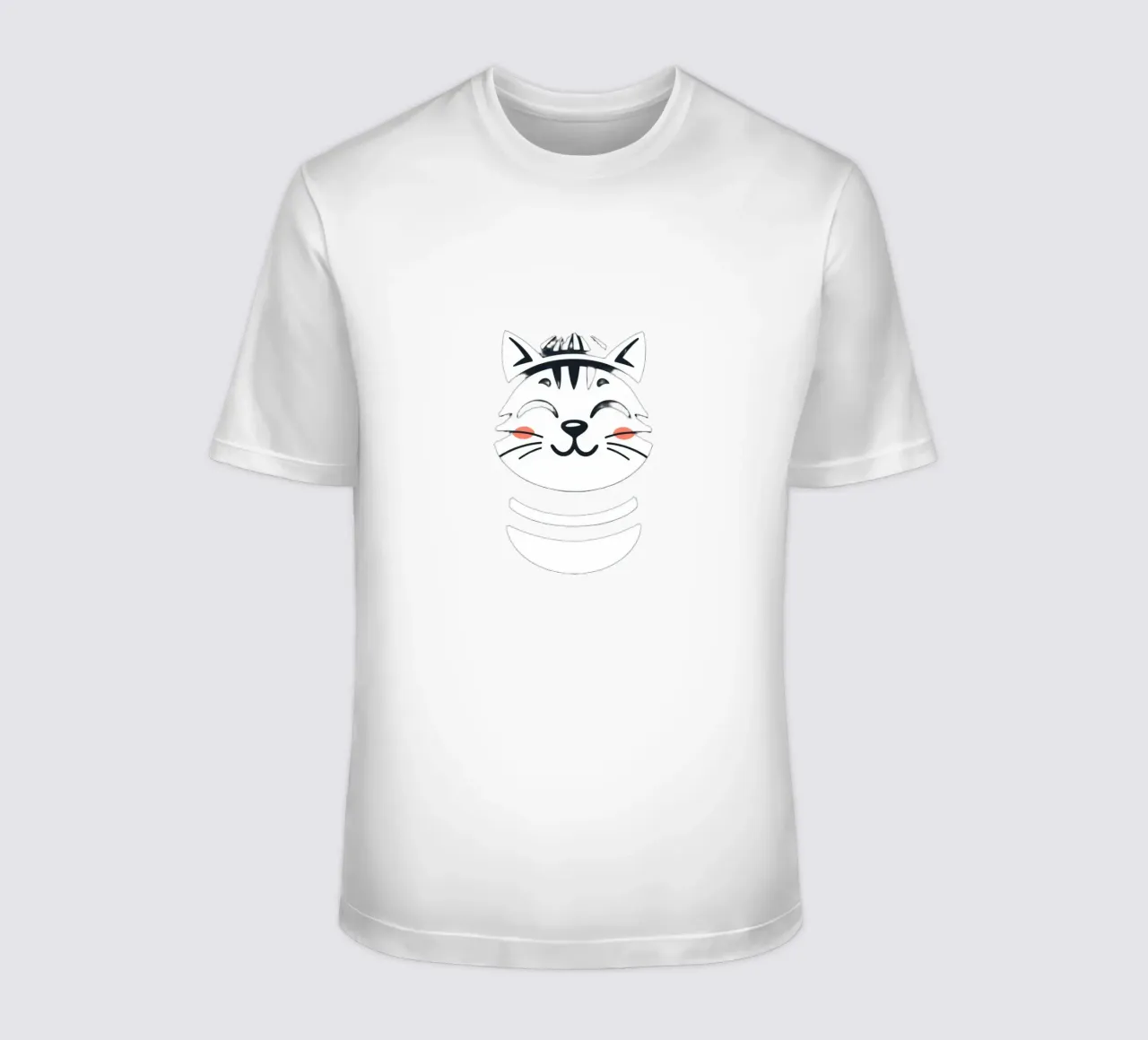 Un allegro gatto sorridente dei cartoni animati con una camicia a righe t-shirt da DesignDoodle