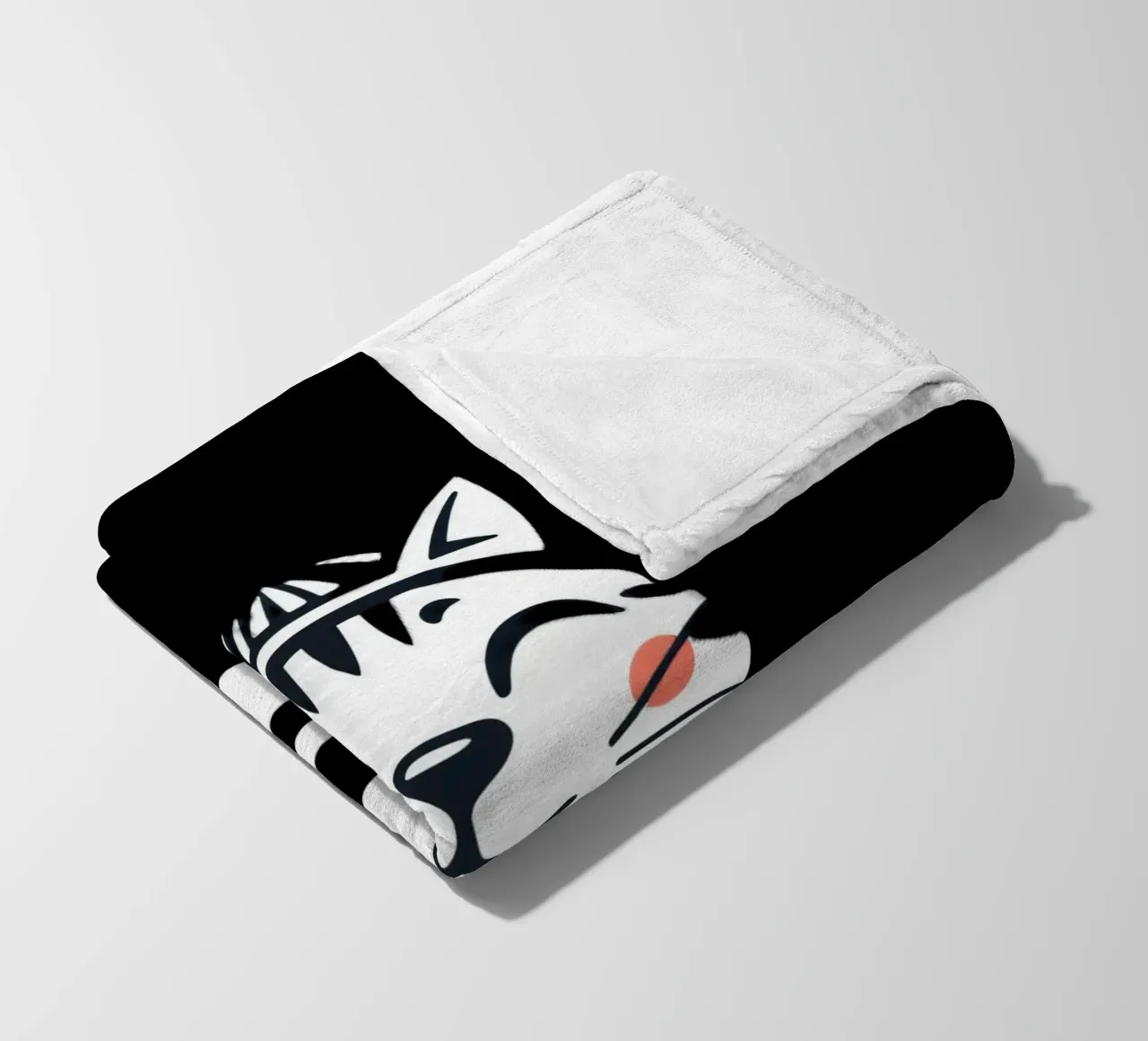 Un allegro gatto sorridente dei cartoni animati con una camicia a righe coperta in pile da DesignDoodle