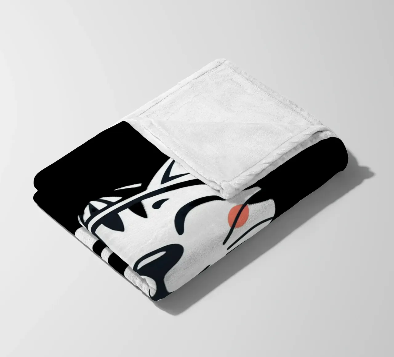 Un allegro gatto sorridente dei cartoni animati con una camicia a righe coperta in pile da DesignDoodle