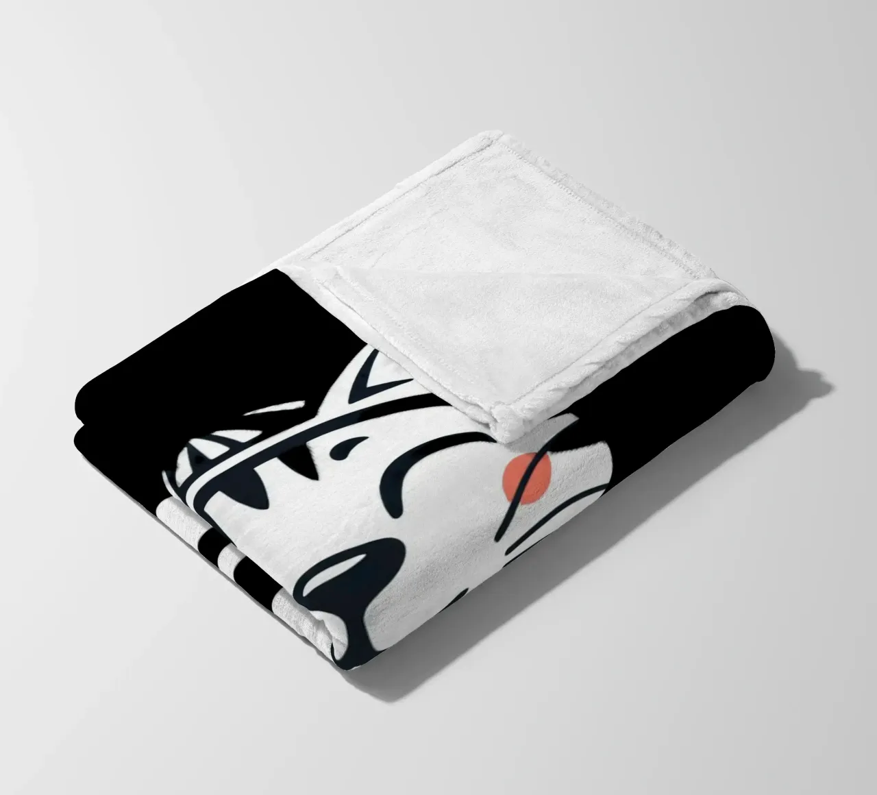 Un allegro gatto sorridente dei cartoni animati con una camicia a righe coperta in pile da DesignDoodle