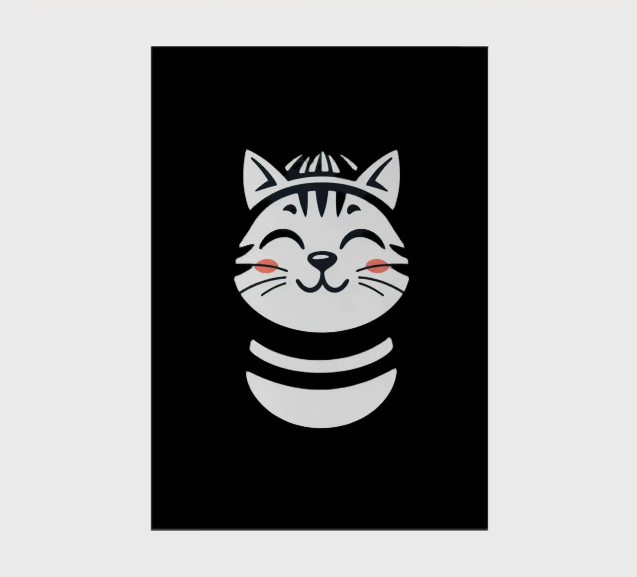 Un allegro gatto sorridente dei cartoni animati con una camicia a righe diario da DesignDoodle