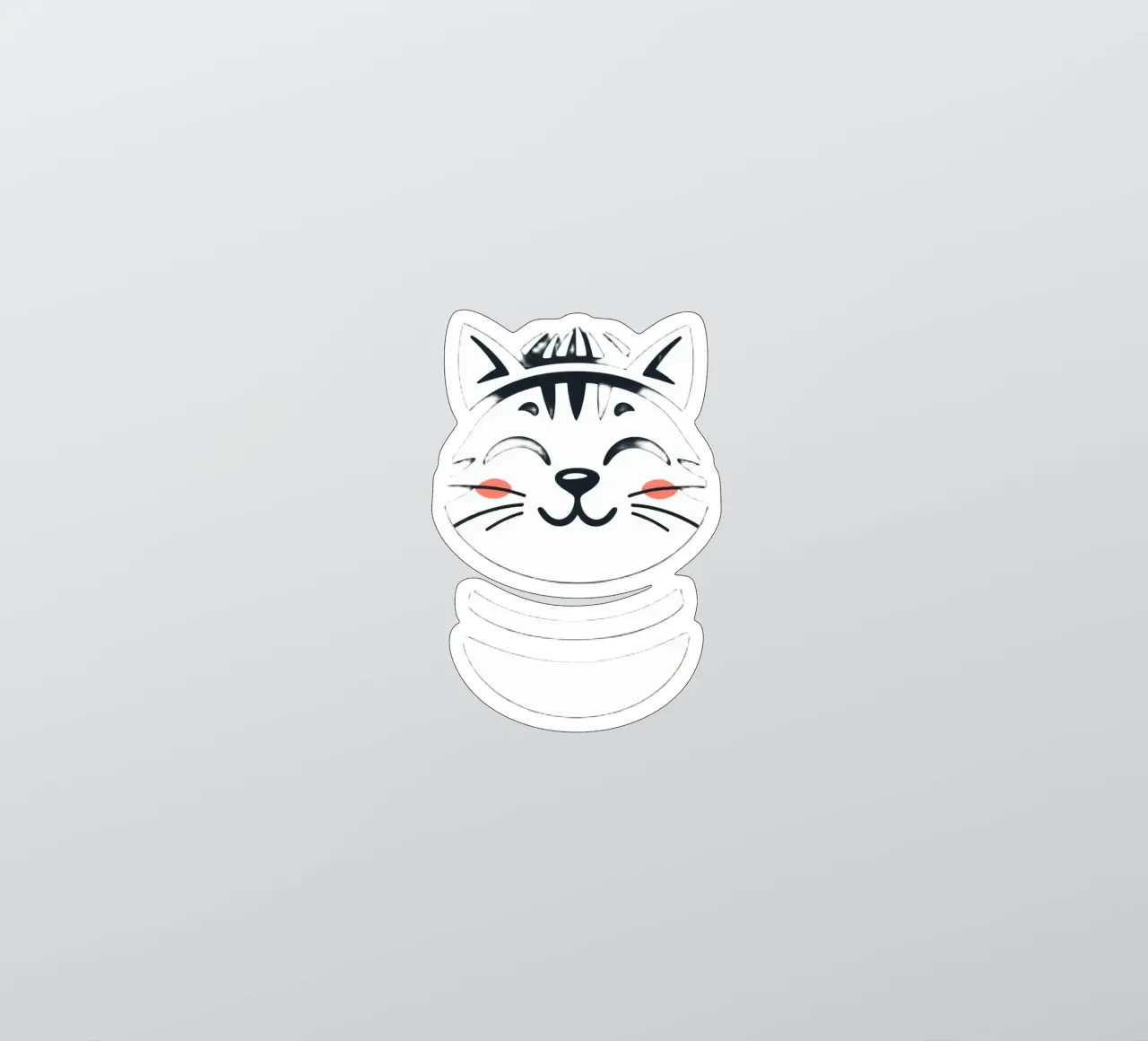 Un allegro gatto sorridente dei cartoni animati con una camicia a righe adesivo da DesignDoodle