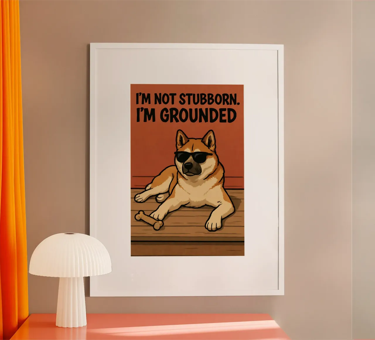 Memes divertenti sugli Akita poster con telaio in alluminio da Funny Humor Art