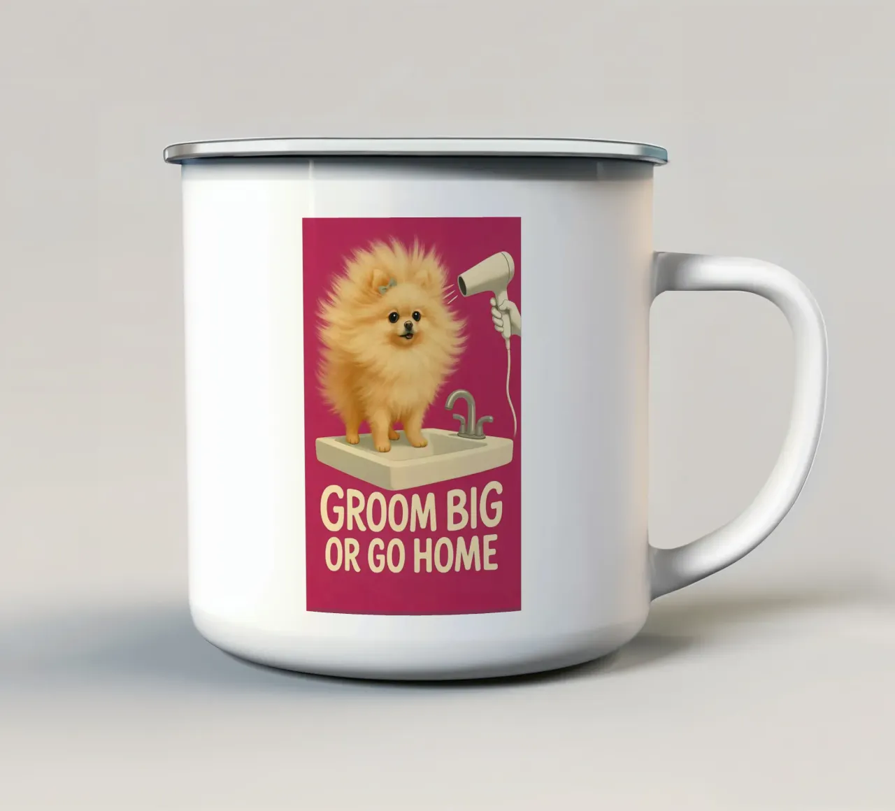 Meme divertente sul Pomerania tazza in smalto da Funny Humor Art