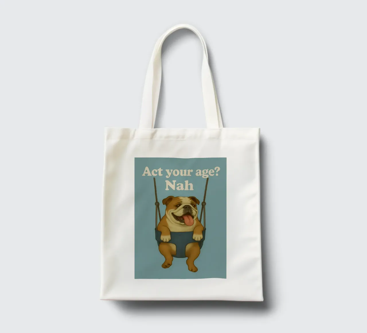 Grappige Engelse Bulldog Meme jute draagtas van Funny Humor Art