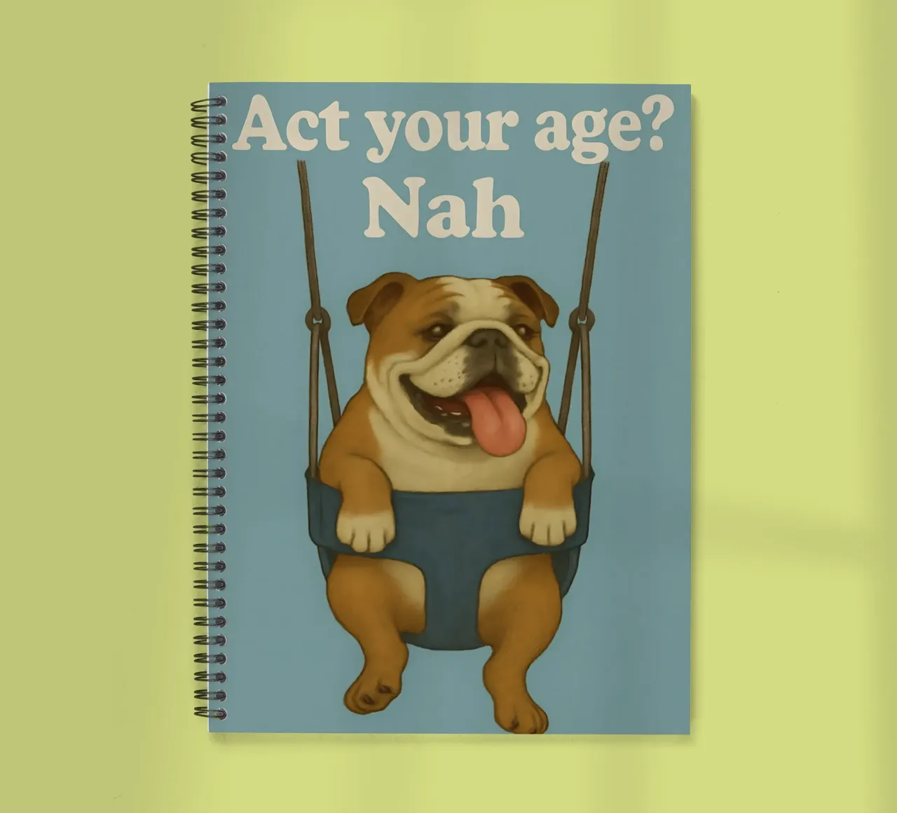 Funny English Bulldog Meme spiral notebook by Funny Humor Art