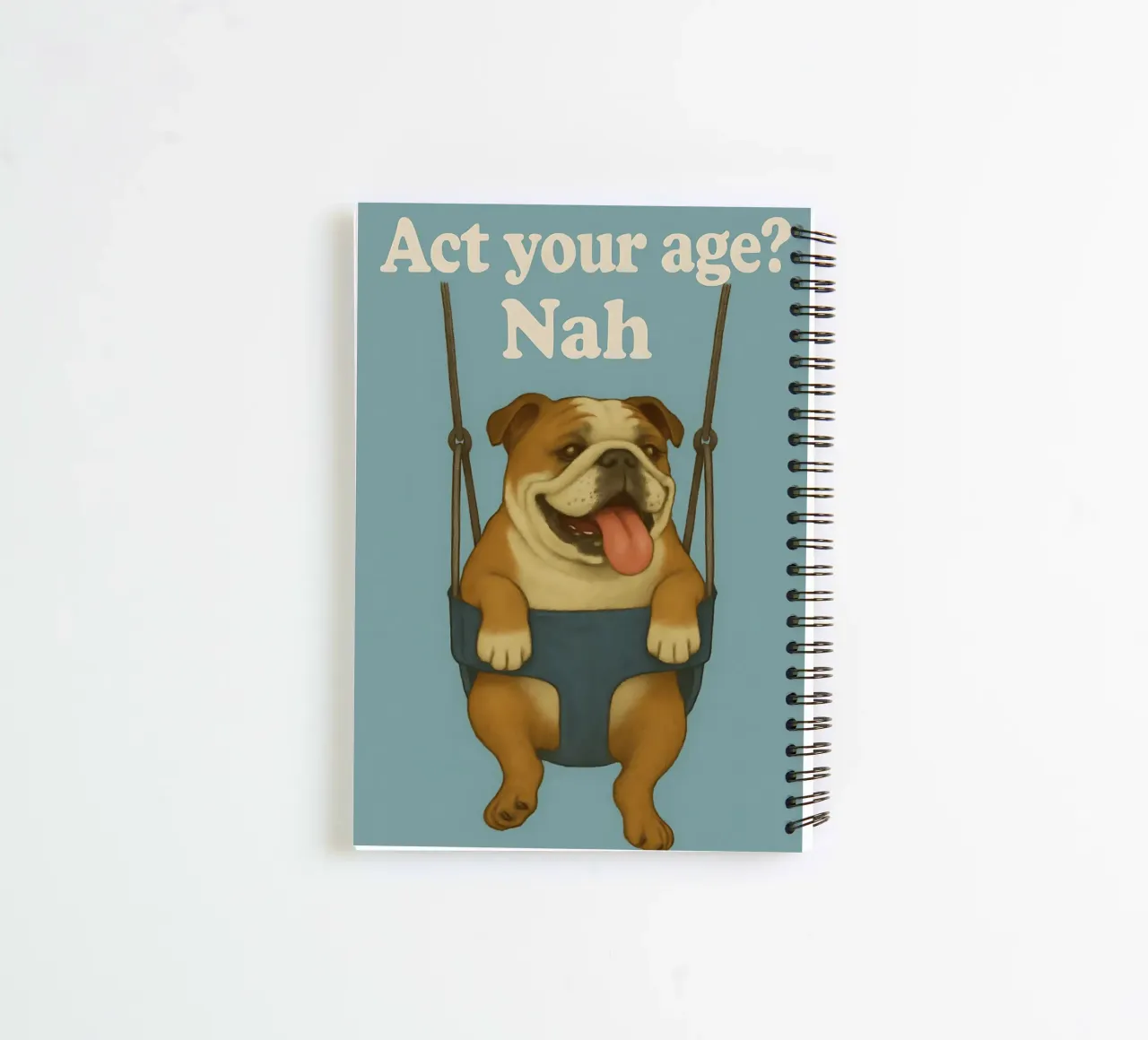 Funny English Bulldog Meme spiral notebook by Funny Humor Art