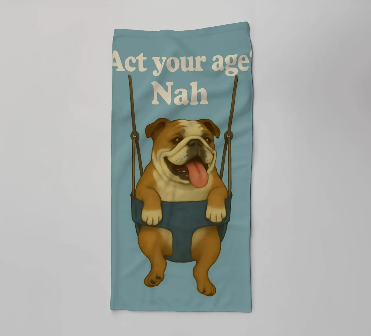 Meme divertente sul bulldog inglese asciugamano da bagno da Funny Humor Art