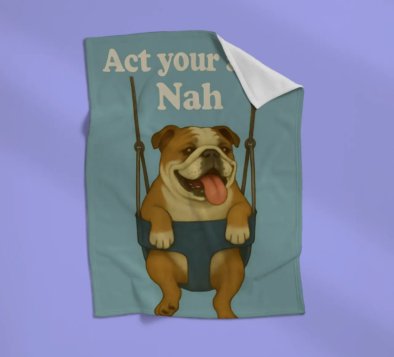 Funny English Bulldog Meme fleece blanket by Funny Humor Art