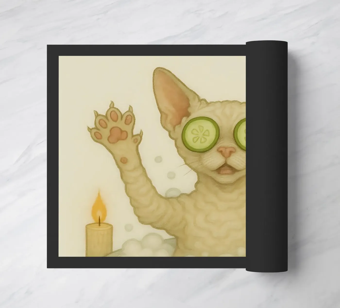 Funny Devon Rex Meme doormat by Funny Humor Art