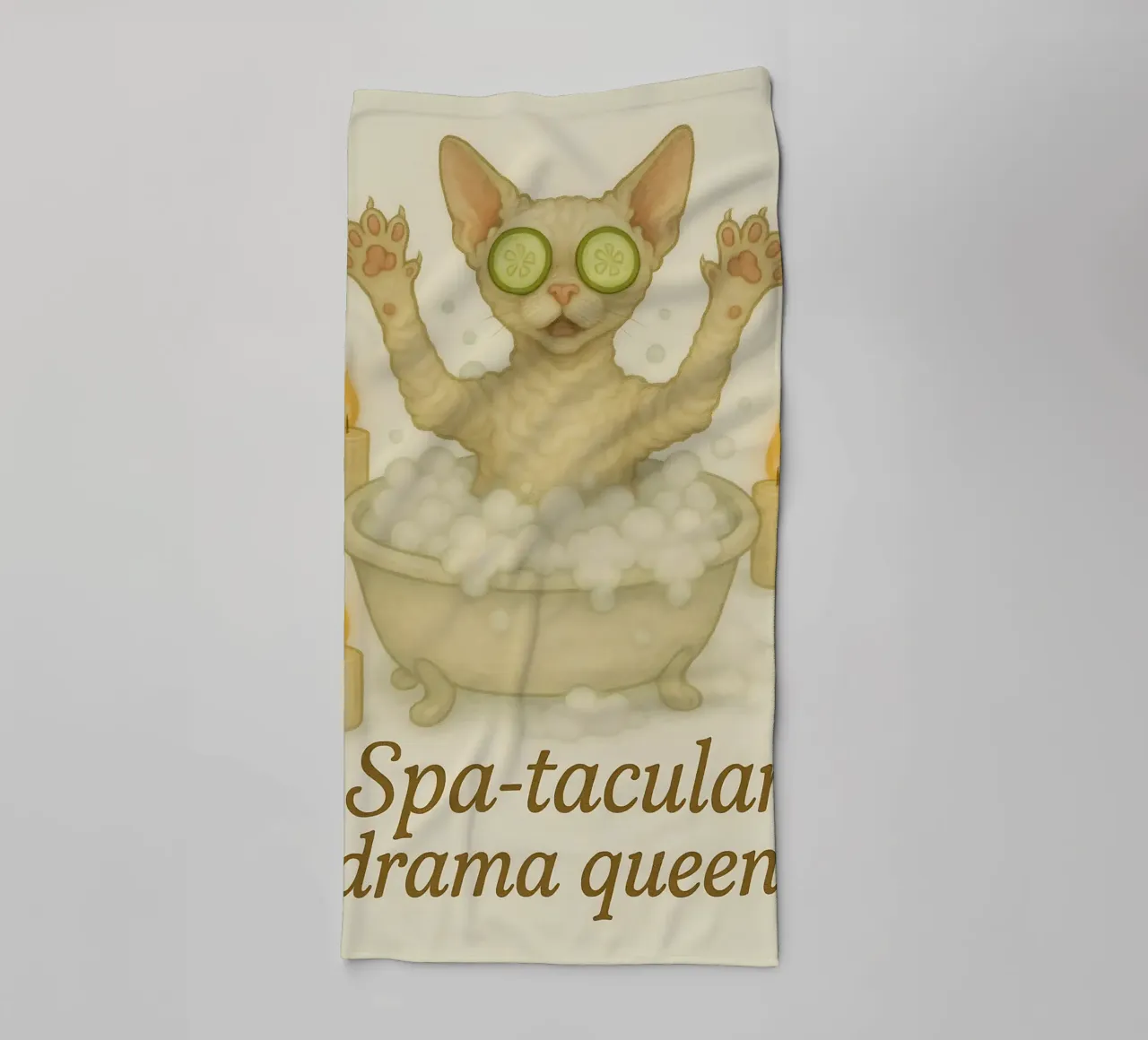 Funny Devon Rex Meme towel by Funny Humor Art