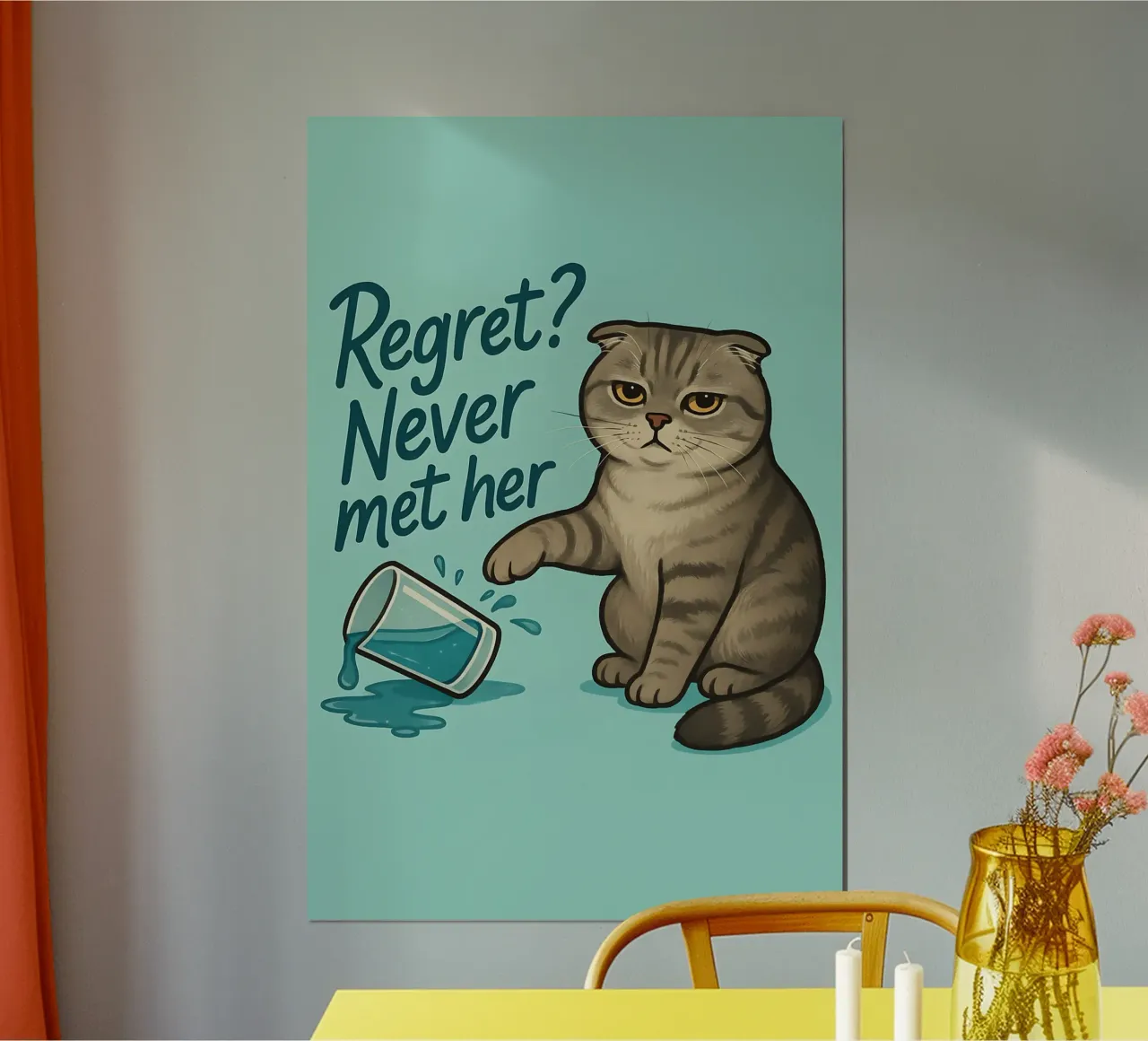 Meme divertente sul gatto Scottish Fold poster da Funny Humor Art