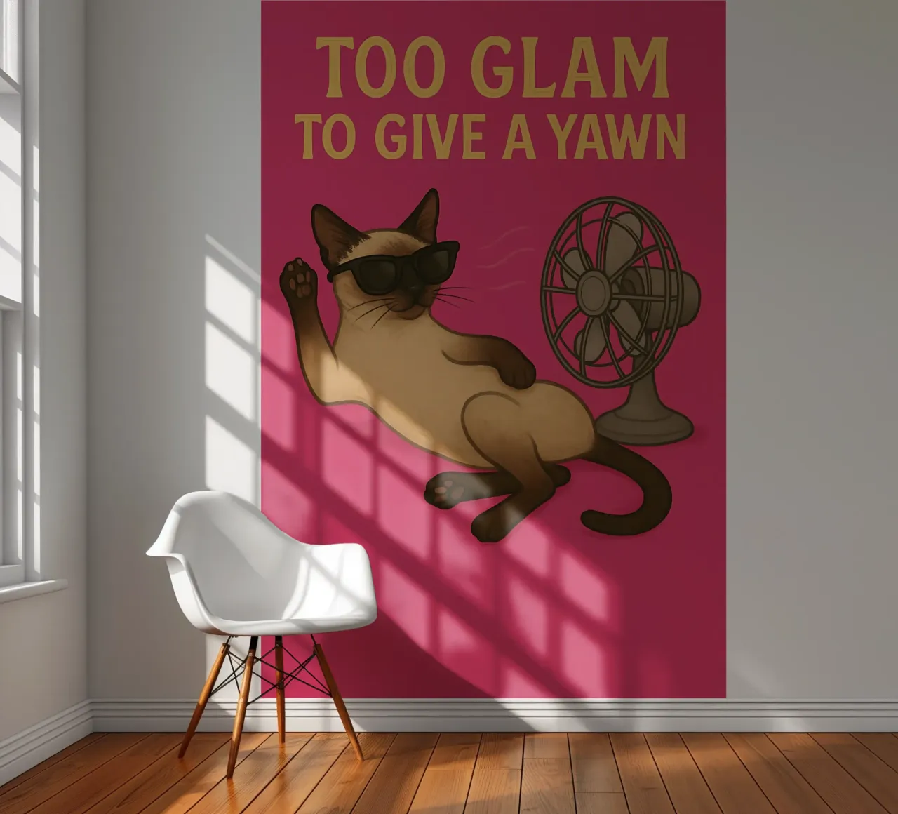 Lustige Siamkatze Meme Fototapete von Funny Humor Art