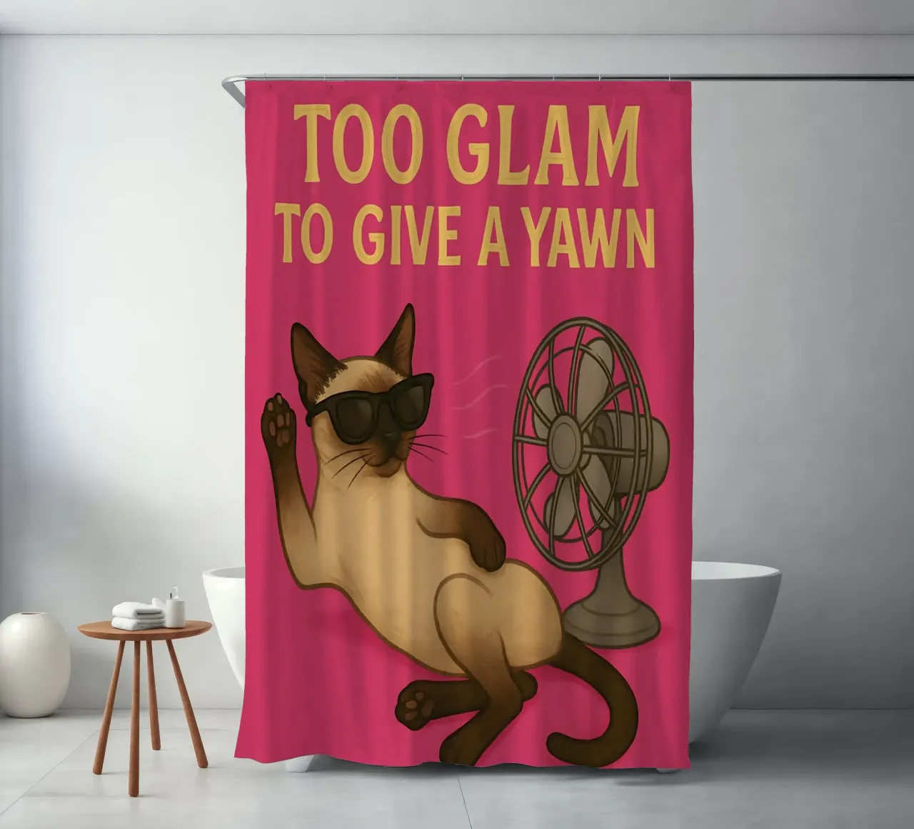 Funny Siamese Cat Meme tenda da doccia da Funny Humor Art