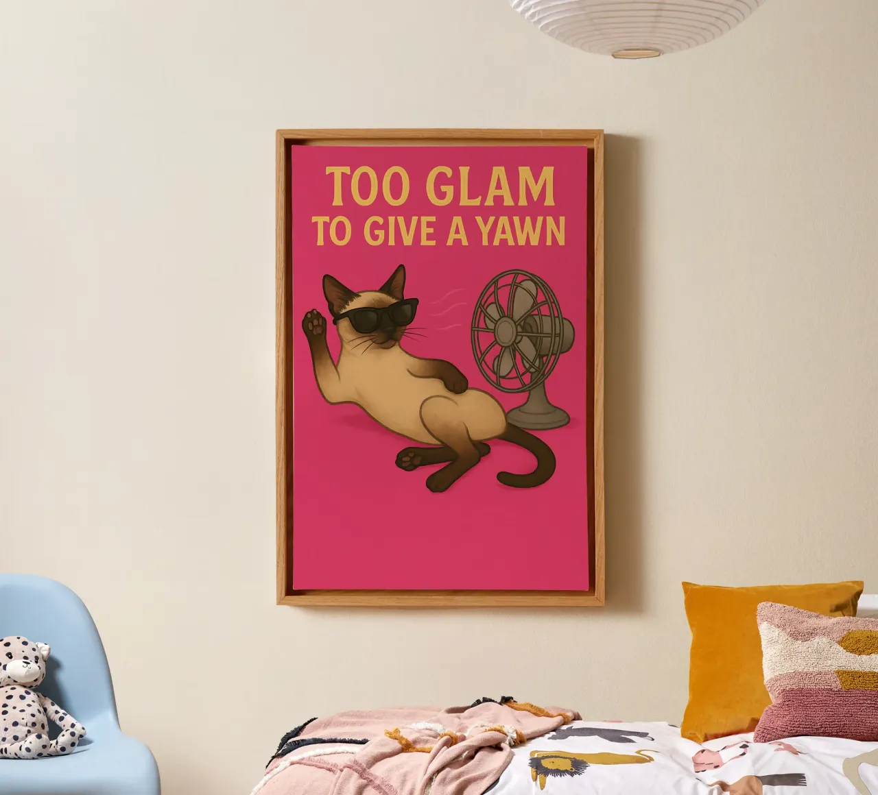 Funny Siamese Cat Meme tela con Cornice a cassetta da Funny Humor Art