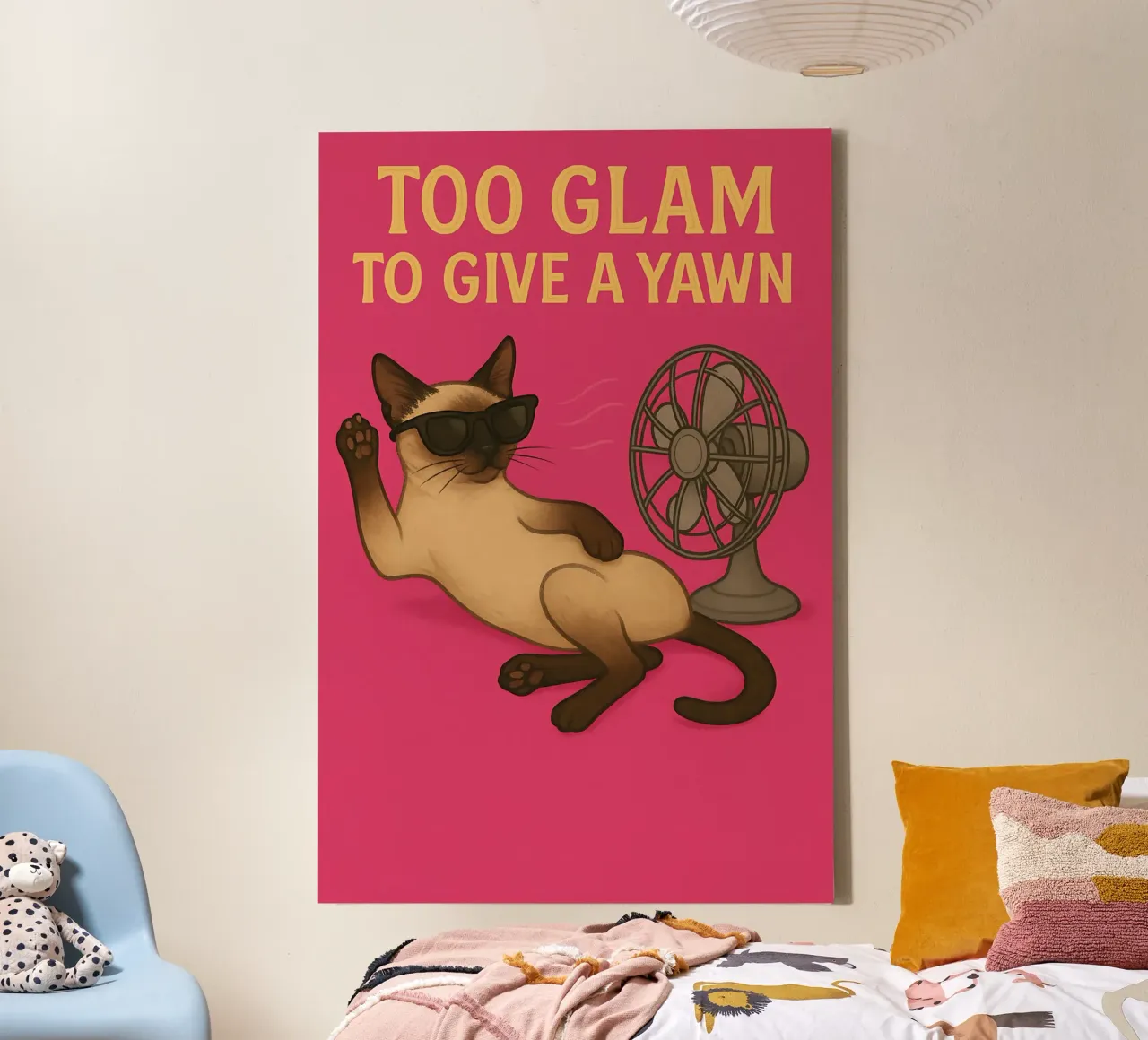 Funny Siamese Cat Meme tela con Cornice a cassetta da Funny Humor Art