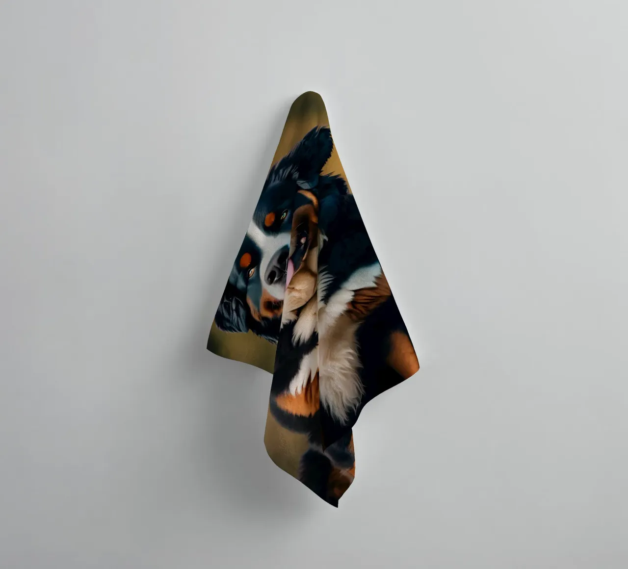 Beautiful Bernese Mountain Dog #96 towel by Yumis.Beargang.and.Me