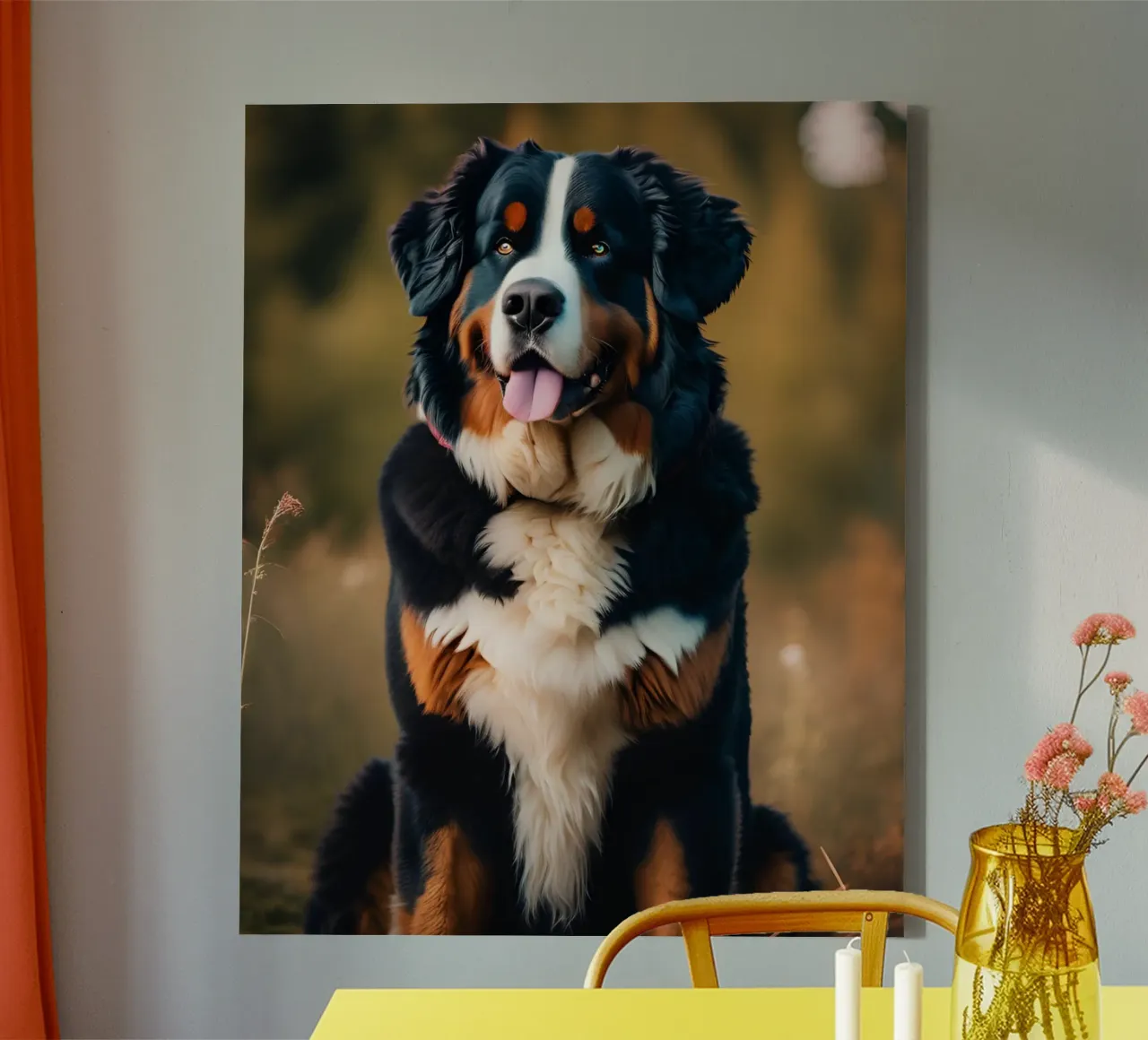 Beautiful Bernese Mountain Dog #96 canvas with Floater frame by Yumis.Beargang.and.Me
