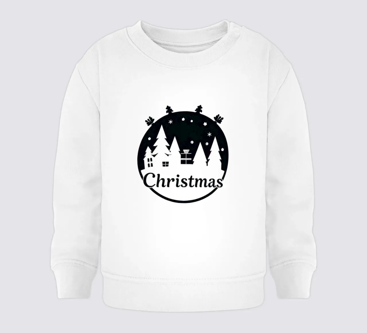 Silhouette di alberi e regali a tema natalizio felpa neonato da DesignDoodle