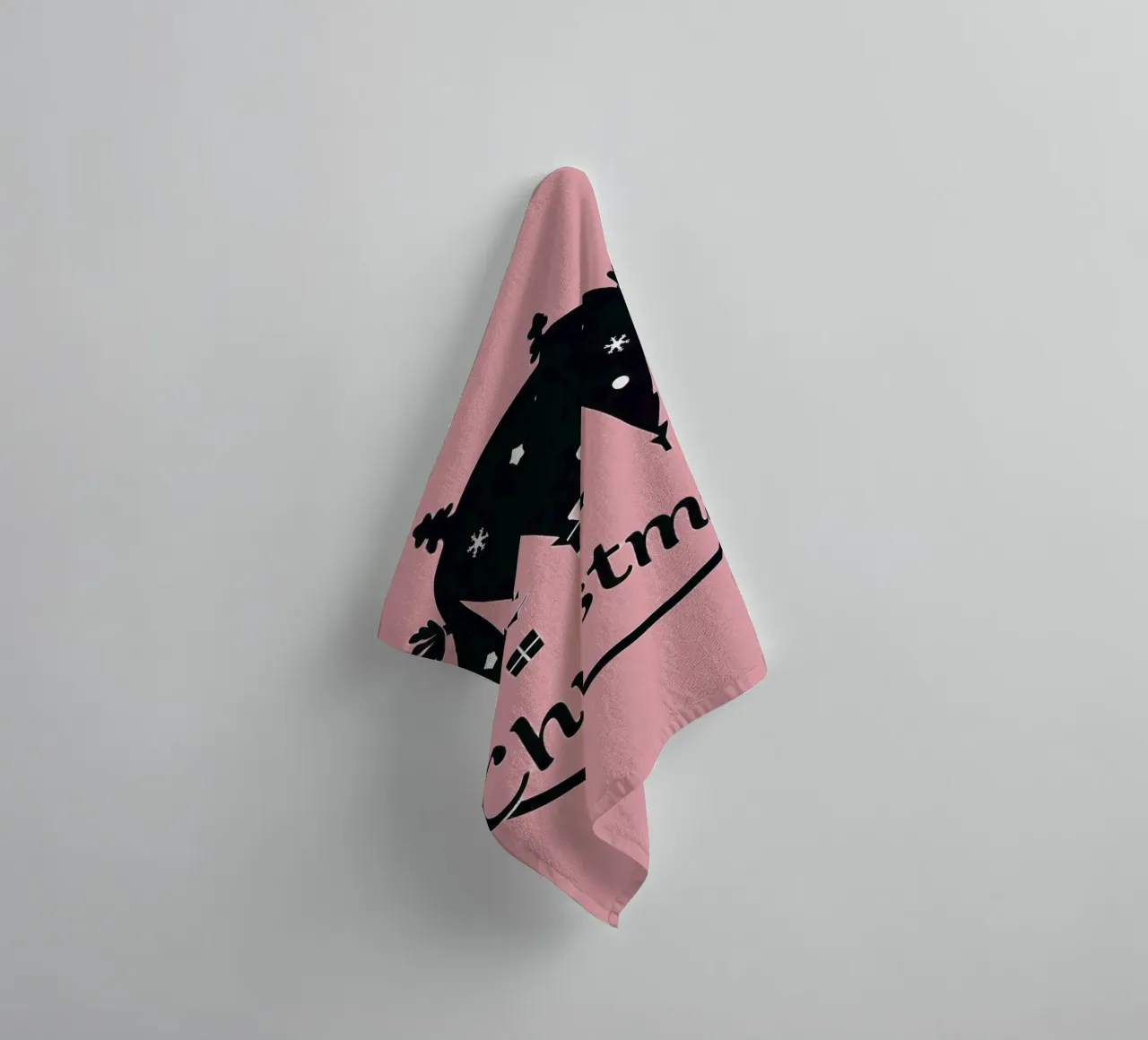 Silhouette di alberi e regali a tema natalizio asciugamano da bagno da DesignDoodle