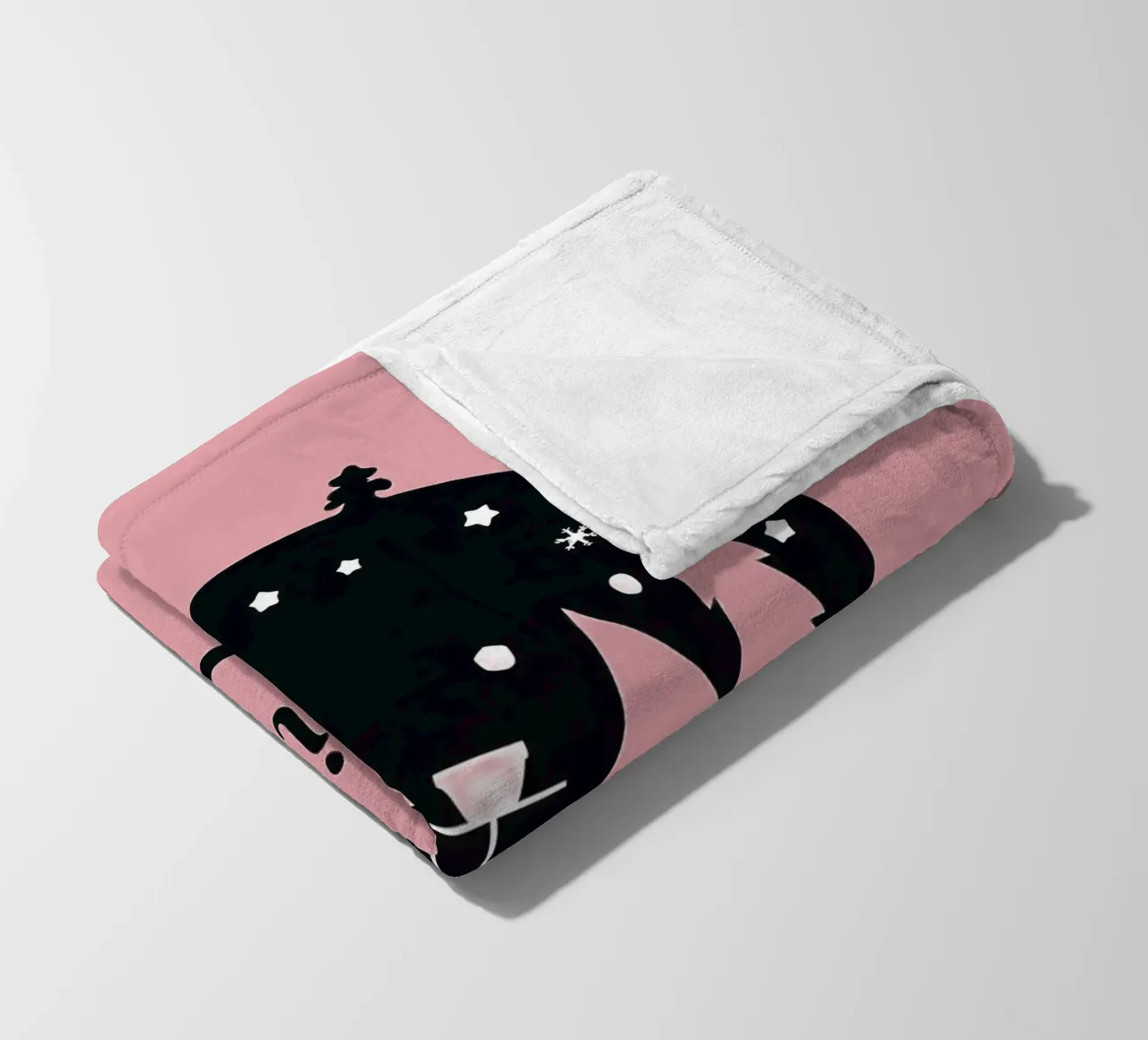 Silhouette di alberi e regali a tema natalizio coperta in pile da DesignDoodle