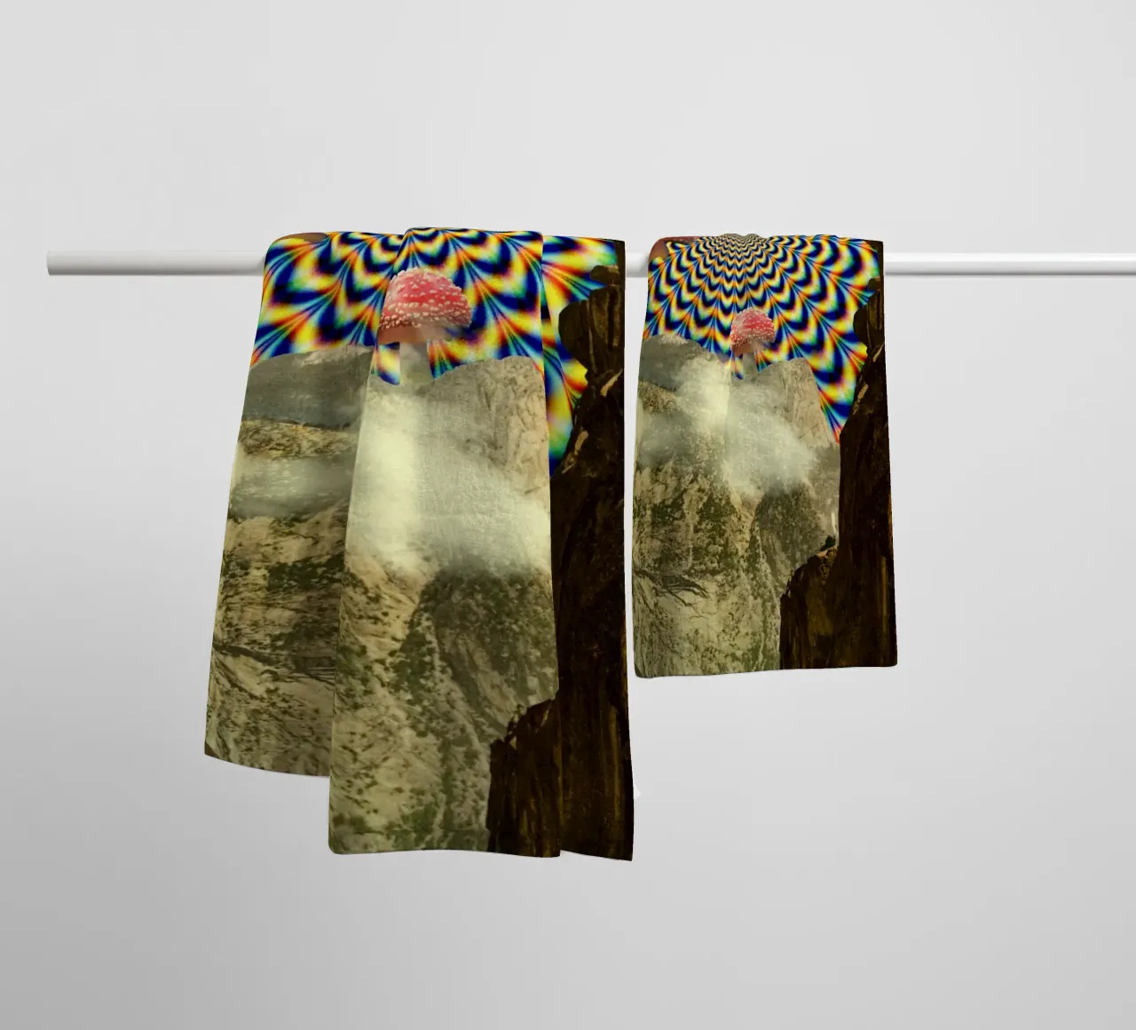 Psychedelic mountain asciugamano da bagno da PicturaCollage