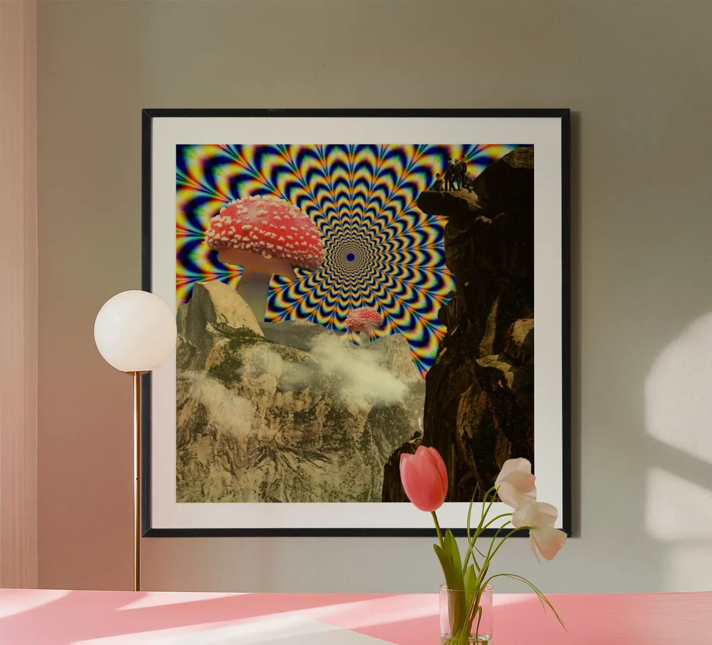 Psychedelic mountain Poster von PicturaCollage