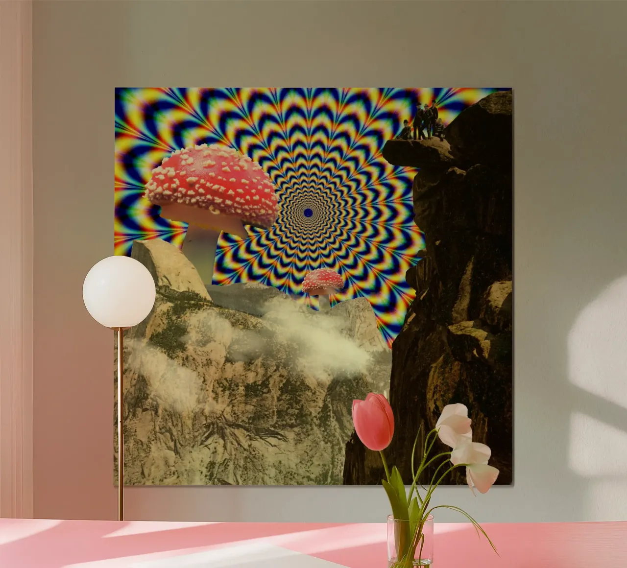 Psychedelic mountain carta hahnemühle da PicturaCollage