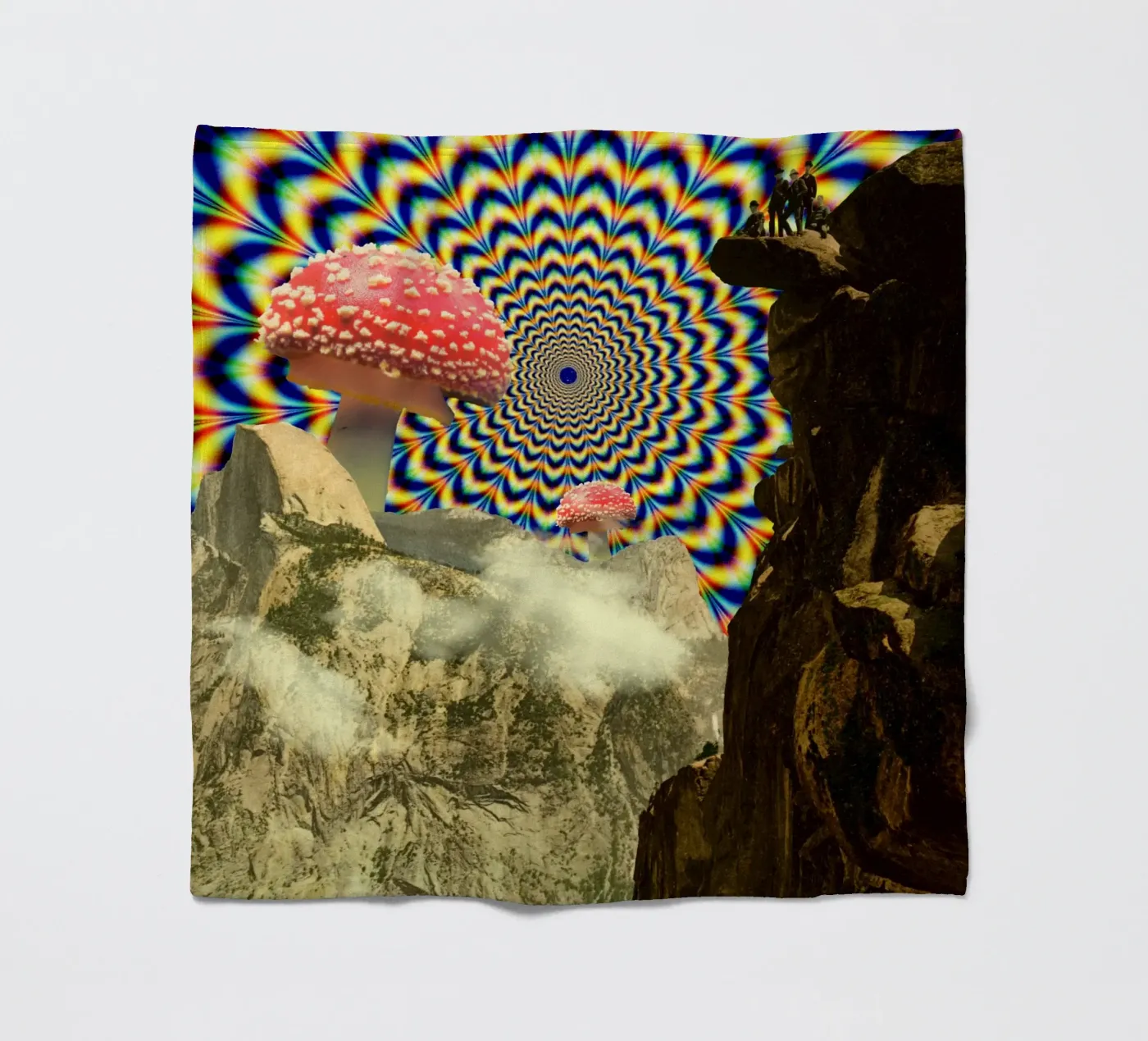 Psychedelic mountain fleecedeken van PicturaCollage