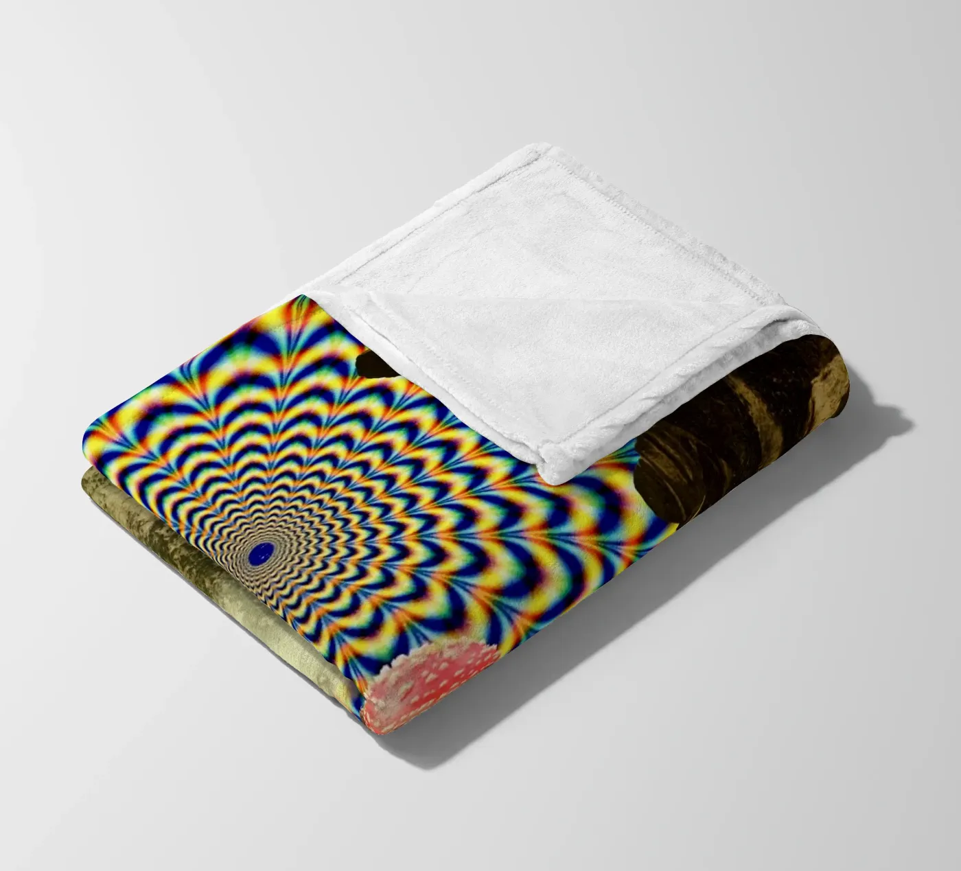 Psychedelic mountain fleecedeken van PicturaCollage