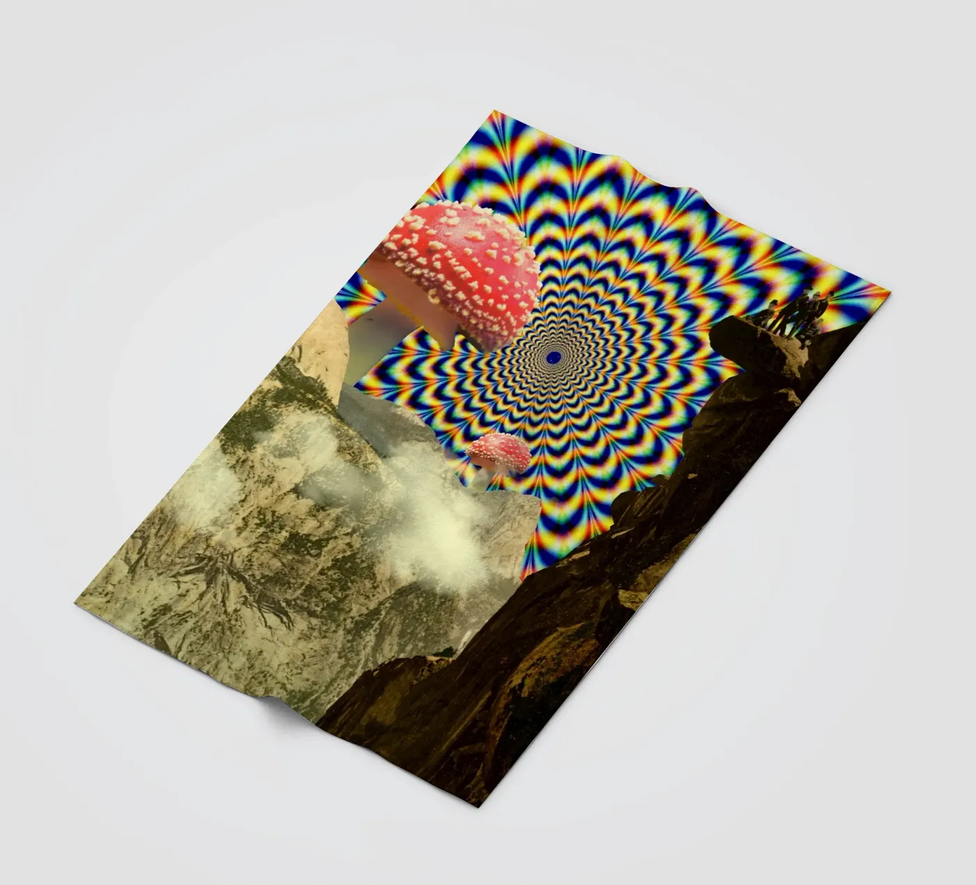 Psychedelic mountain fleecedeken van PicturaCollage