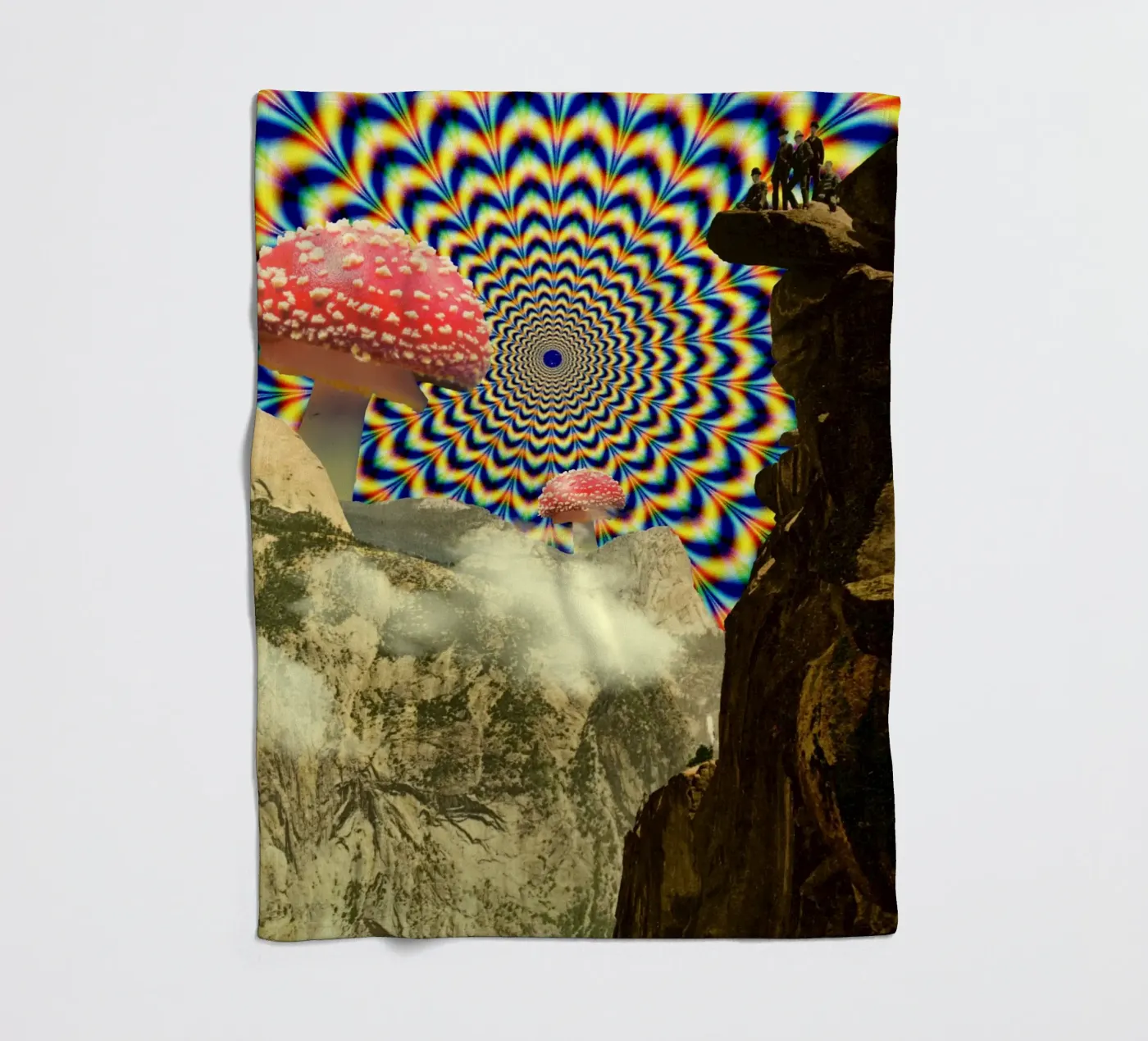 Psychedelic mountain fleecedeken van PicturaCollage