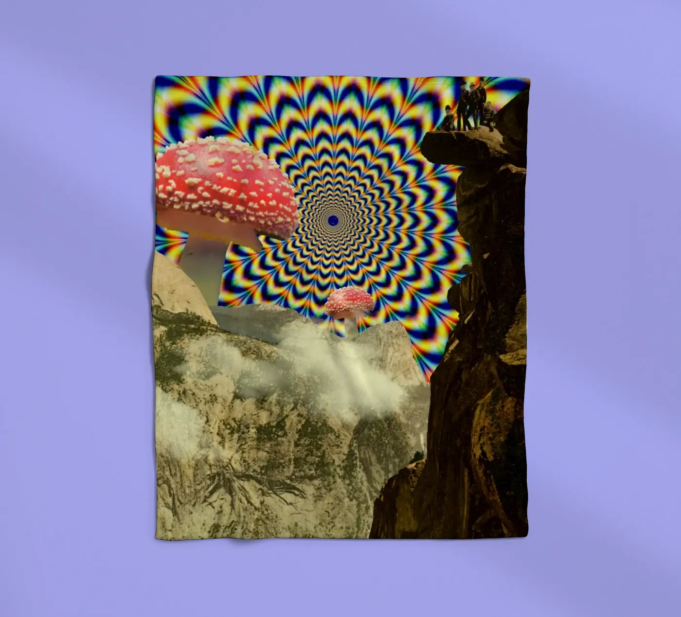 Psychedelic mountain fleecedeken van PicturaCollage