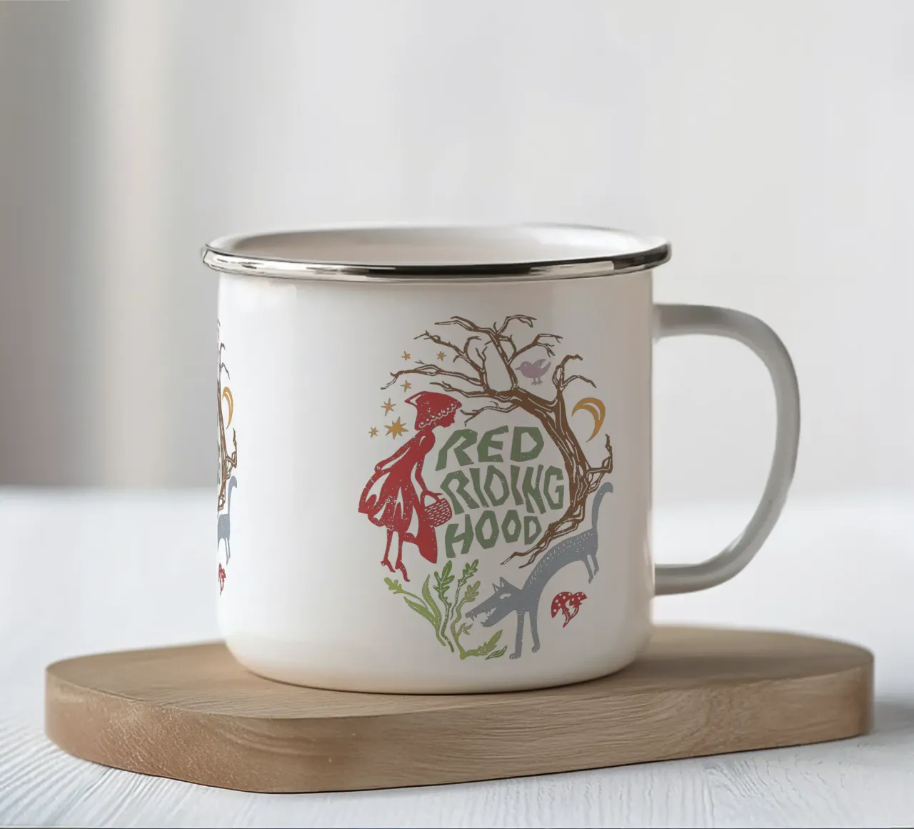 Fiaba di Cappuccetto Rosso tazza in smalto da DYDesign