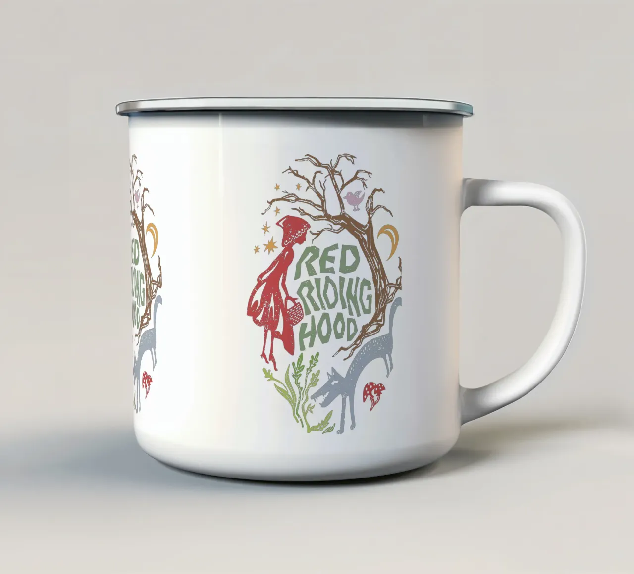 Fiaba di Cappuccetto Rosso tazza in smalto da DYDesign