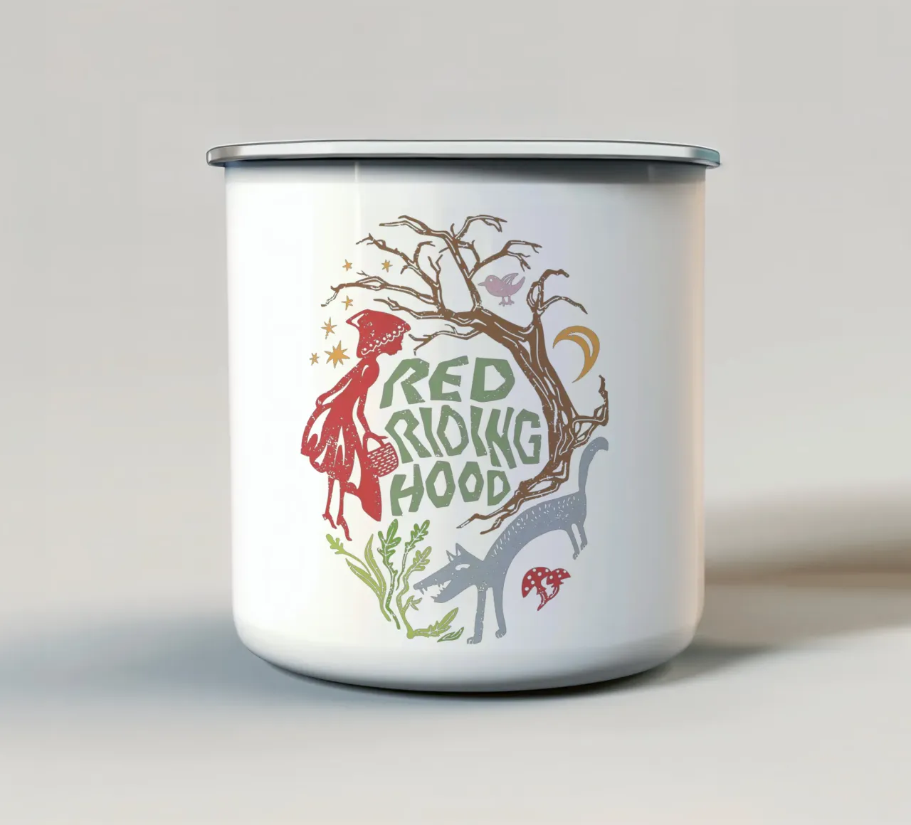 Fiaba di Cappuccetto Rosso tazza in smalto da DYDesign