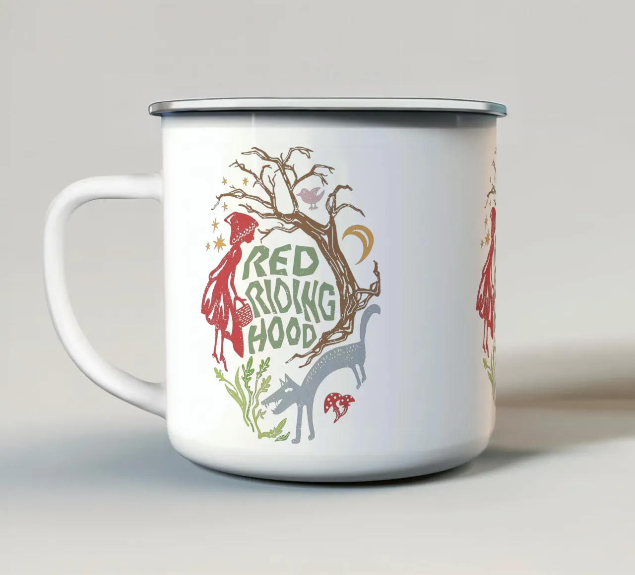 Fiaba di Cappuccetto Rosso tazza in smalto da DYDesign